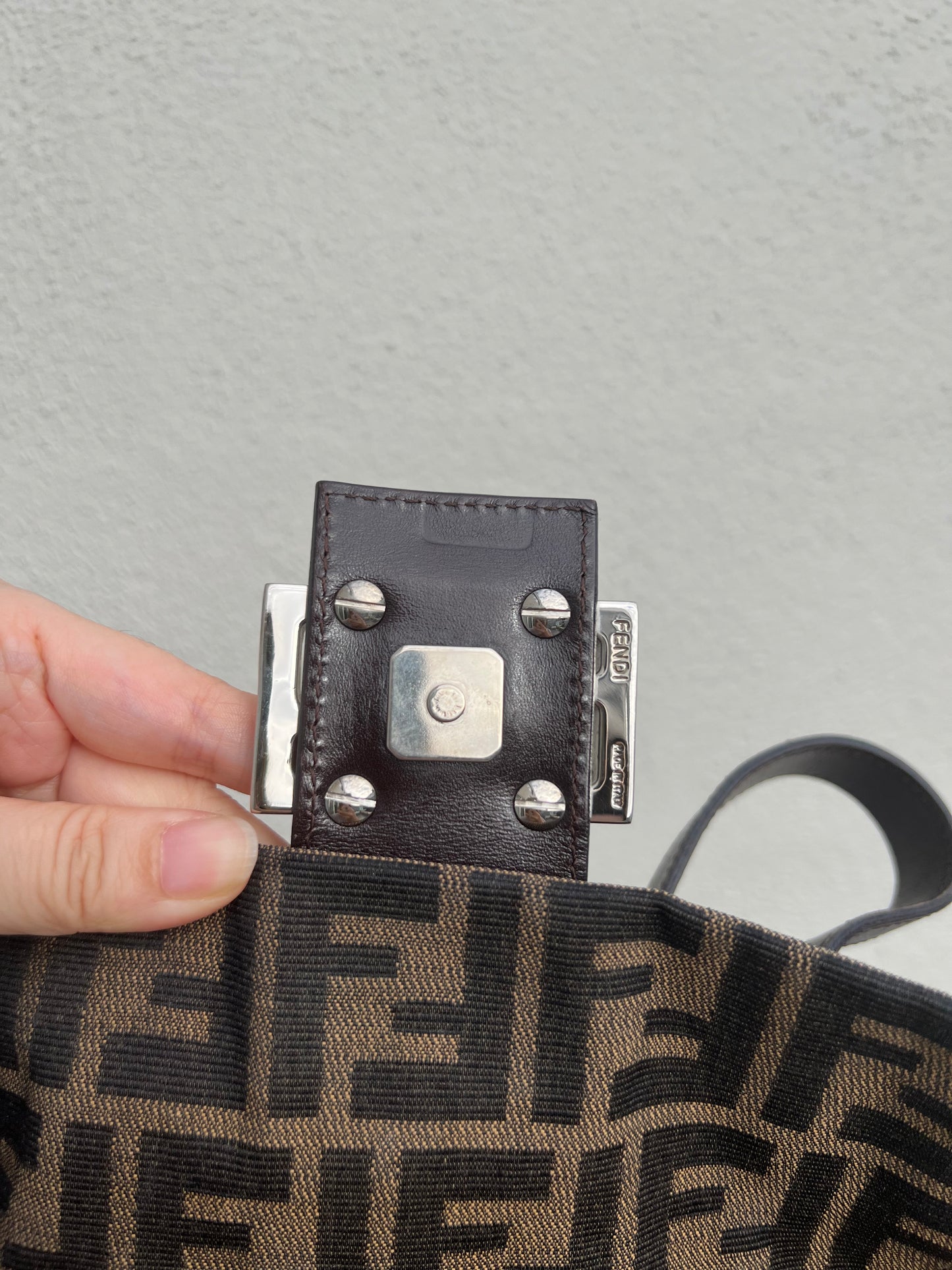 Pre-loved Fendi Vintage Zucca Baguette Handbag