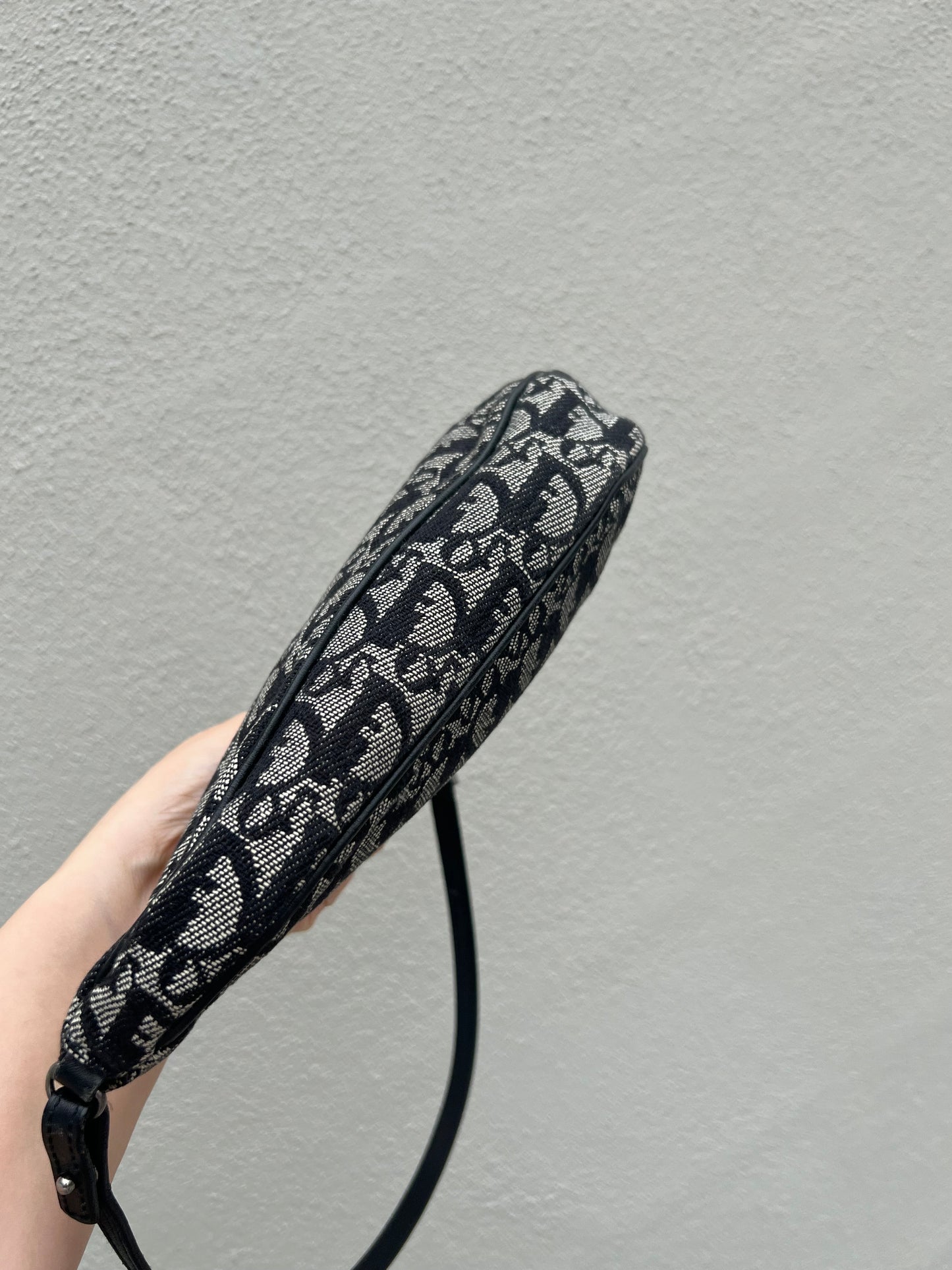 Pre-loved Dior Vintage Monogram Oblique Canvas Mini  Saddle Bag