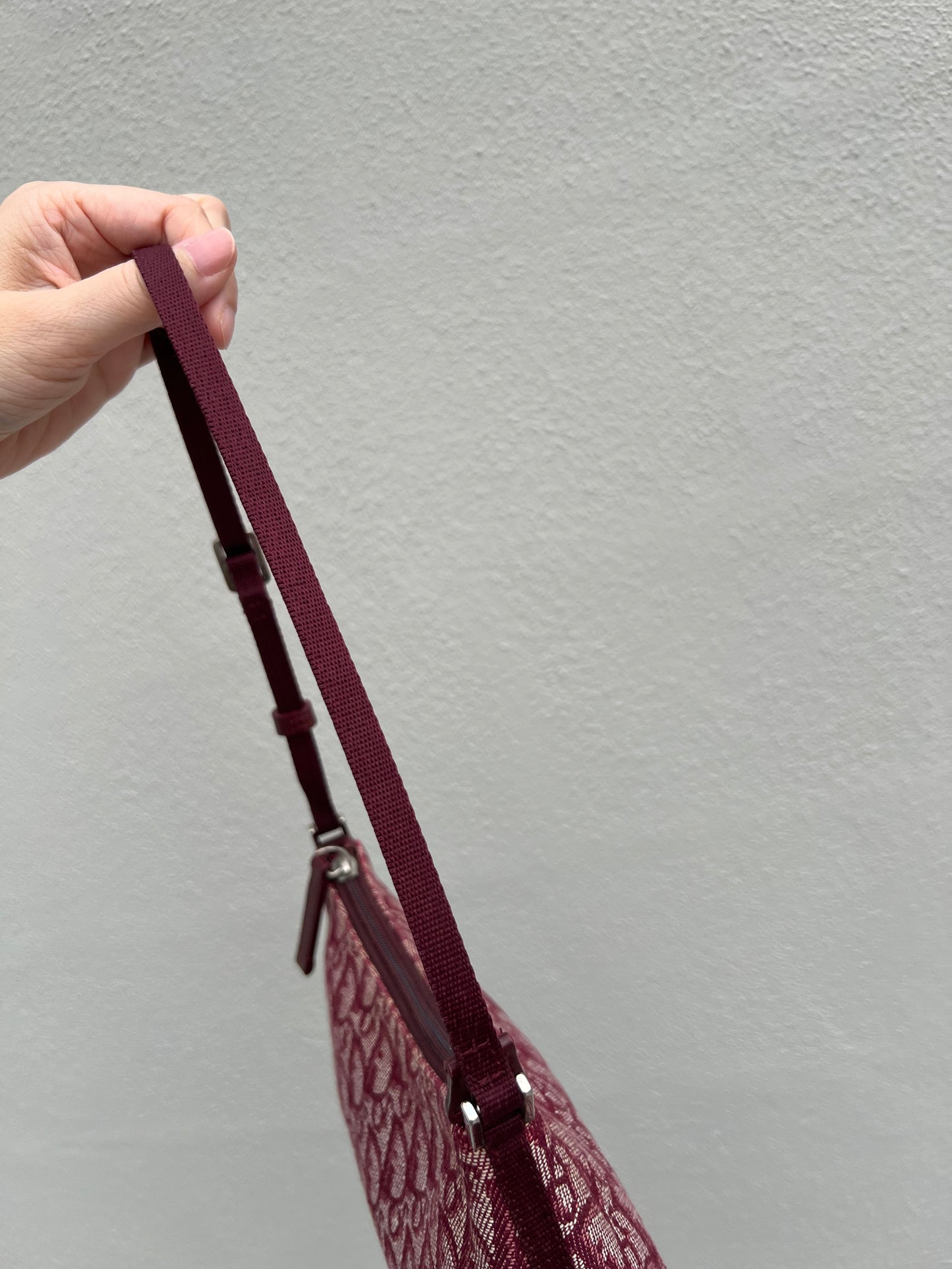 Pre-loved Christian Dior vintage Trotter Shoulder Bag Berry