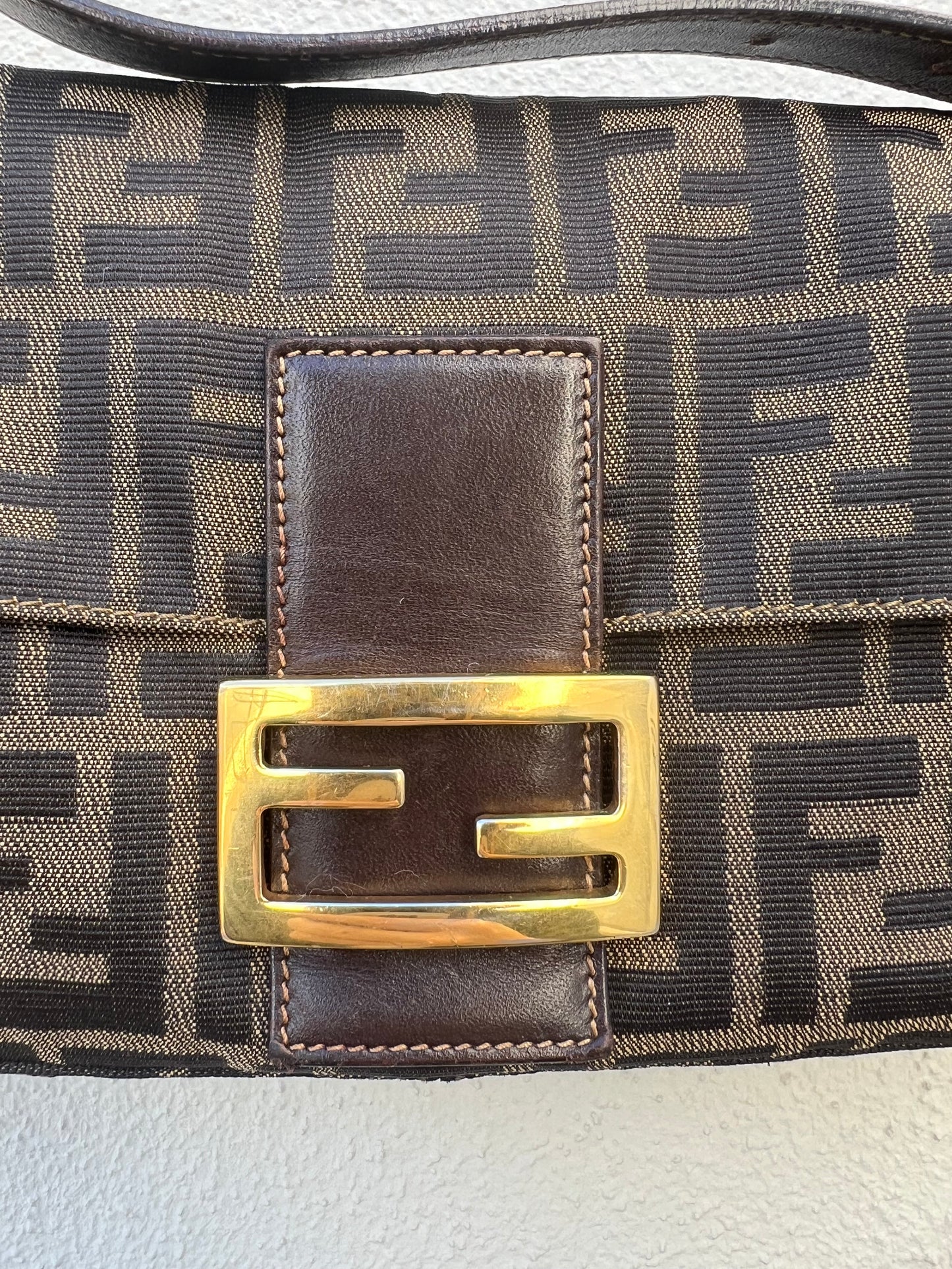 Pre-loved Fendi Vintage Zucca Baguette Handbag