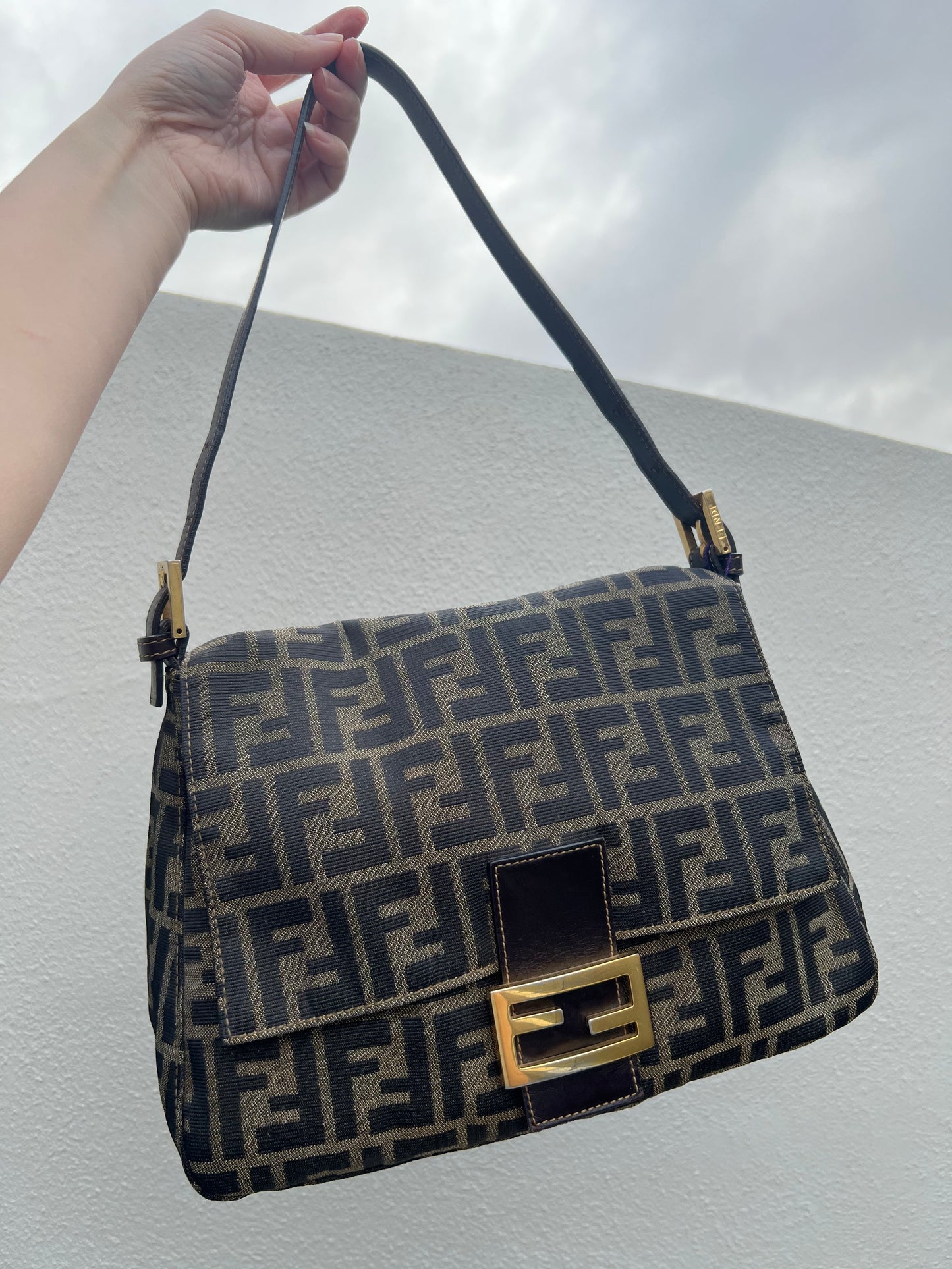 Pre-loved Fendi Vintage Zucca Mamma Handbag