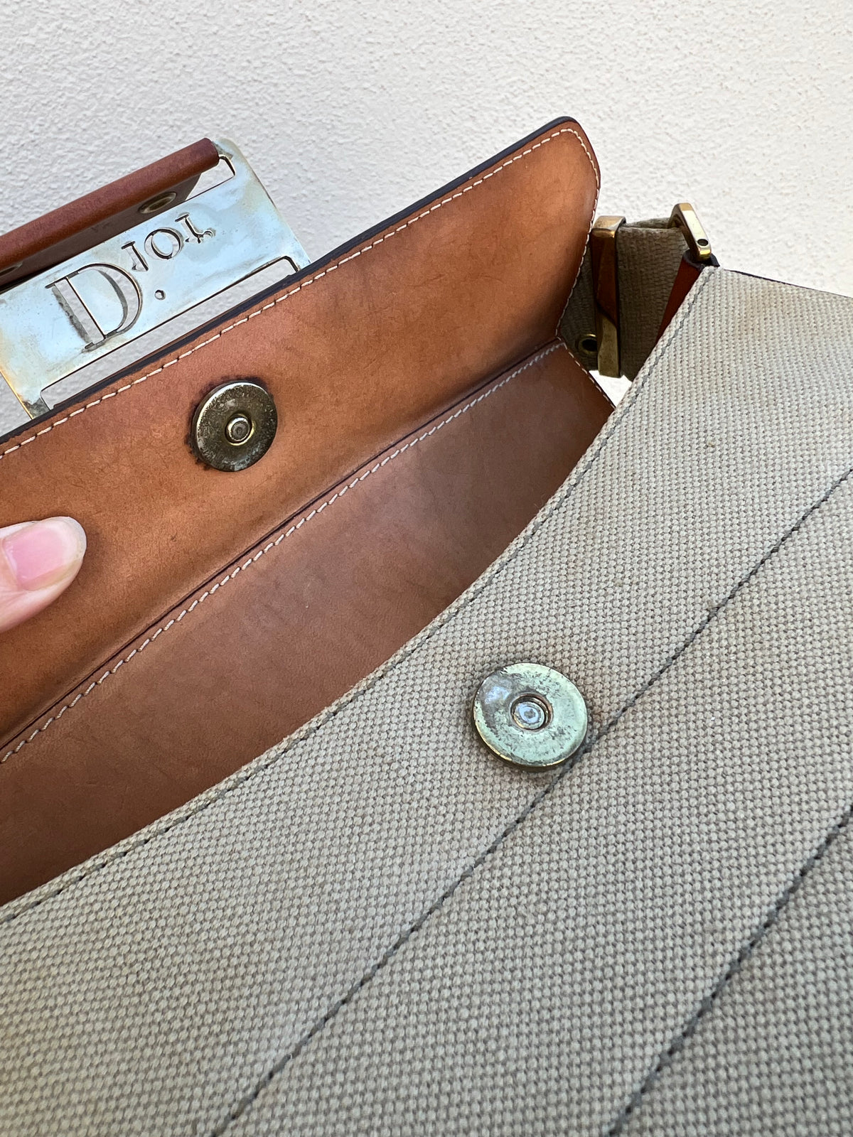 Pre-loved Christian Dior By John Galliano Green Canvas for Columbus Street Chic Shoulder Bag 2002