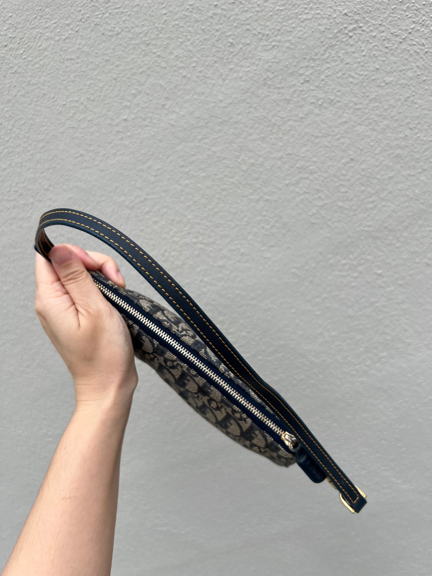 Pre-loved Dior Vintage Monogram Oblique Canvas Mini Saddle Bag