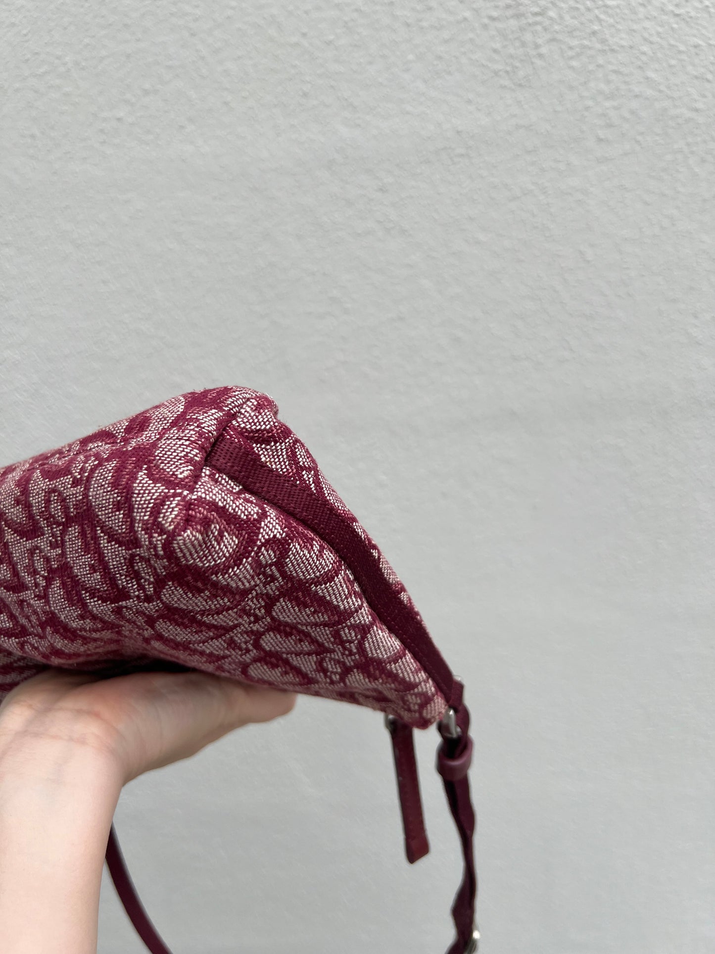 Pre-loved Christian Dior vintage Trotter Shoulder Bag Berry