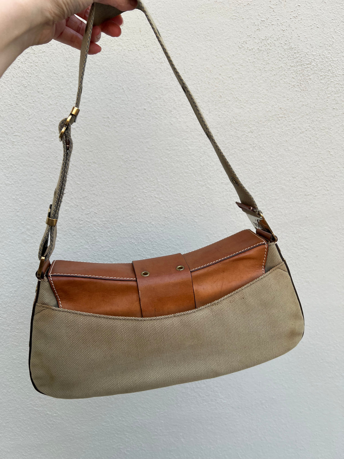 Pre-loved Christian Dior By John Galliano Green Canvas for Columbus Street Chic Shoulder Bag 2002
