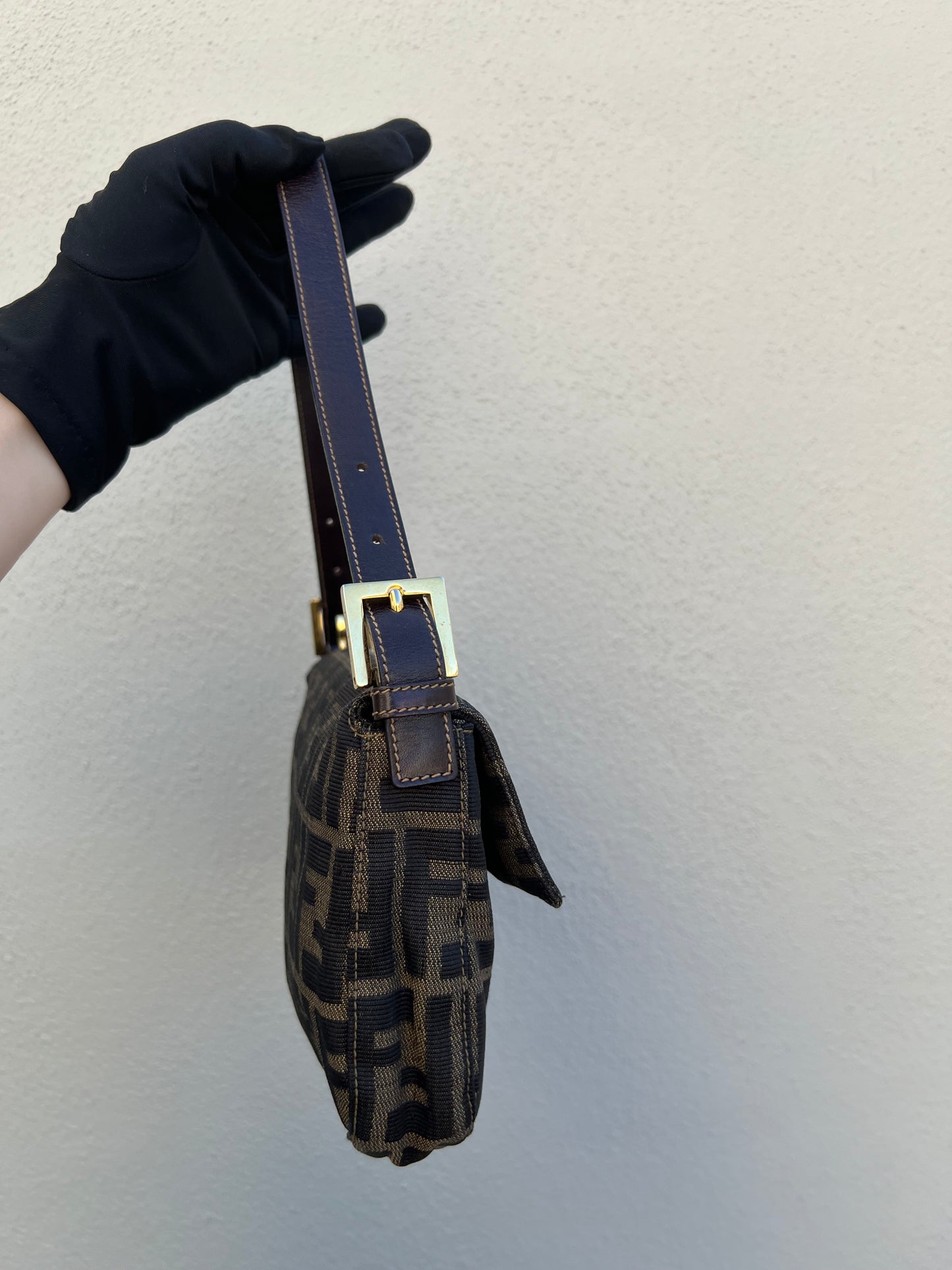 Pre-loved Fendi Vintage Zucca Baguette Handbag