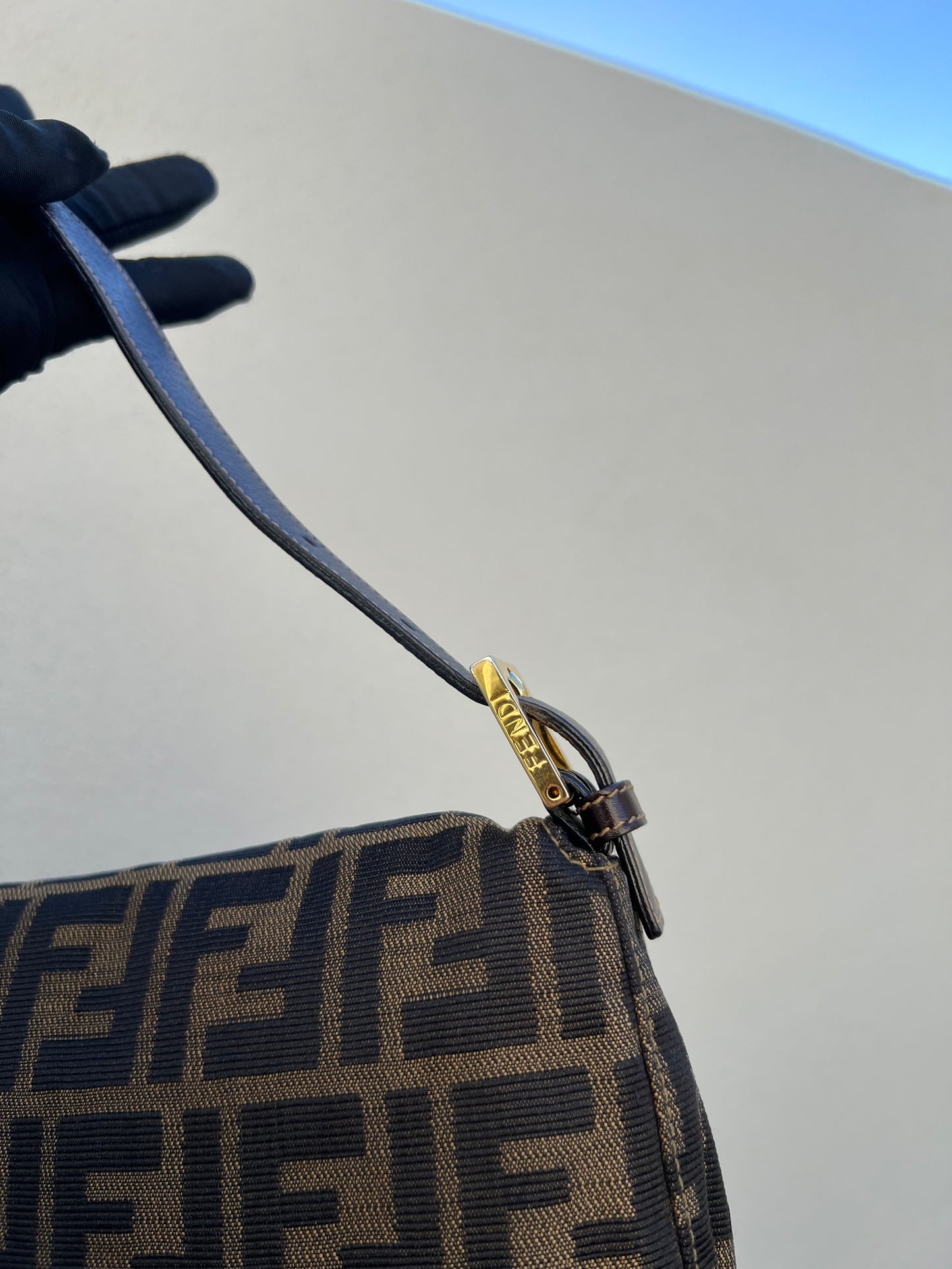 Pre-loved Fendi Vintage Zucca Baguette Handbag