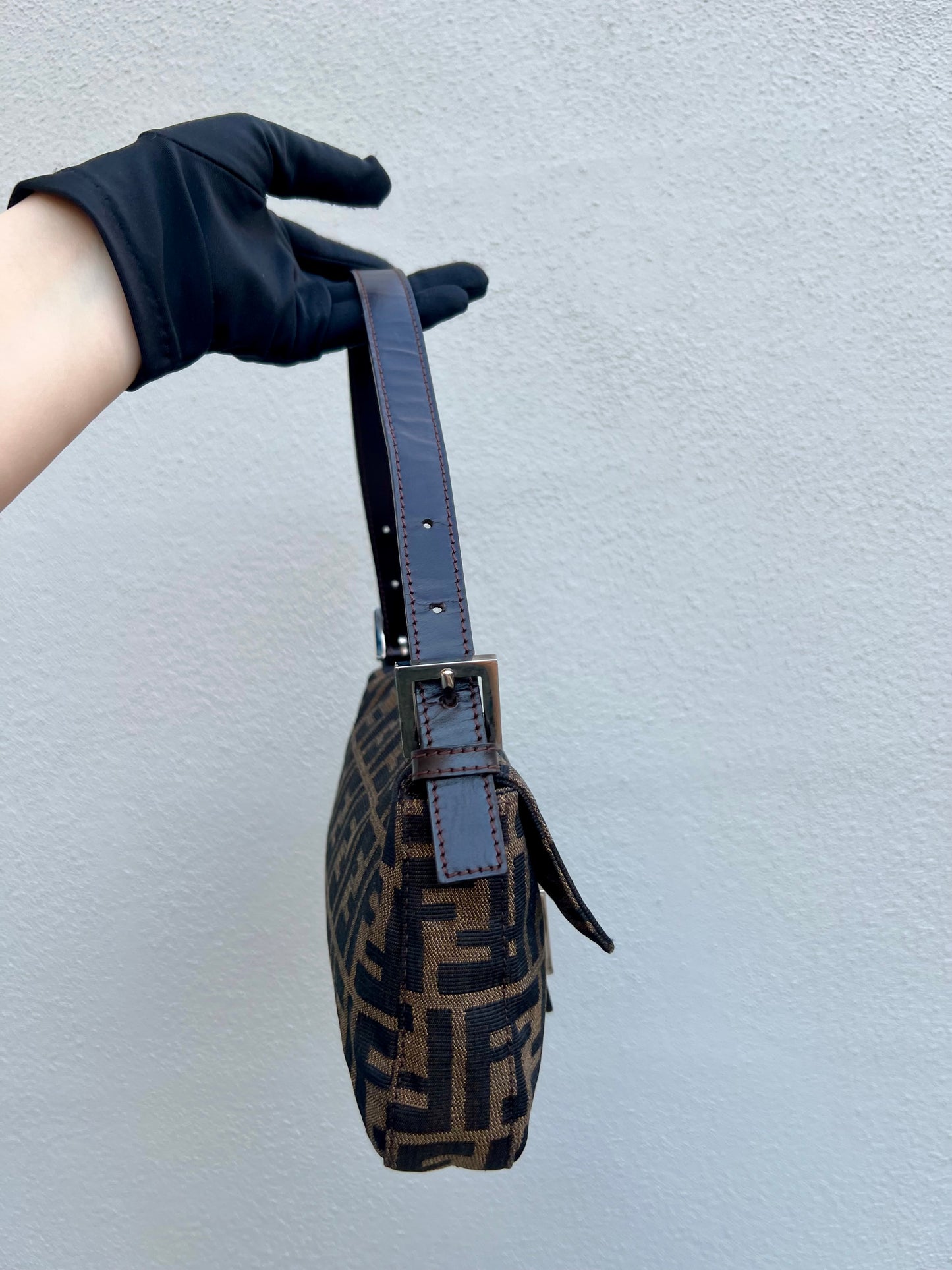 Pre-loved Fendi Vintage Zucca Baguette Handbag