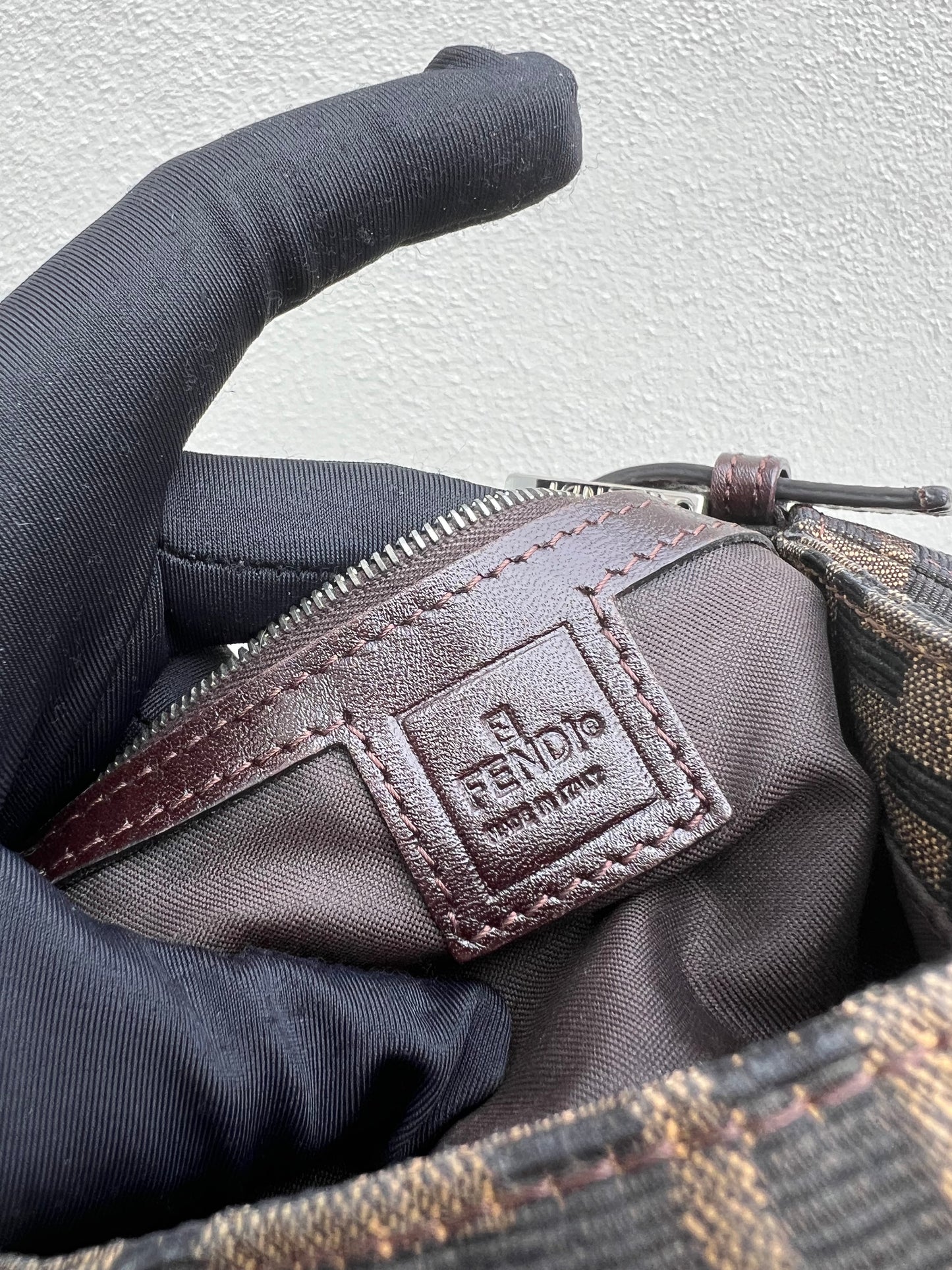 Pre-loved Fendi Vintage Zucca Baguette Handbag