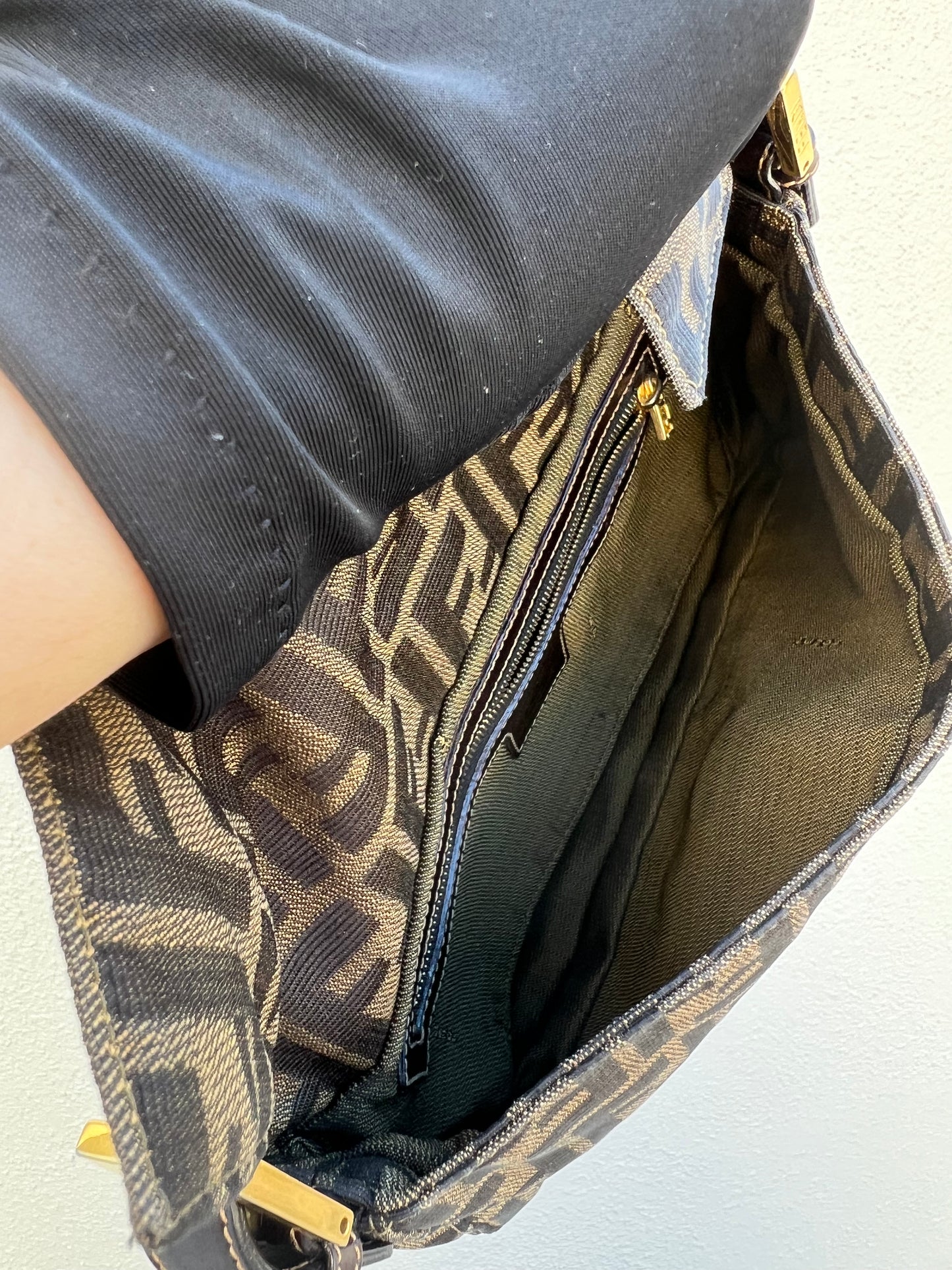 Pre-loved Fendi Vintage Zucca Baguette Handbag