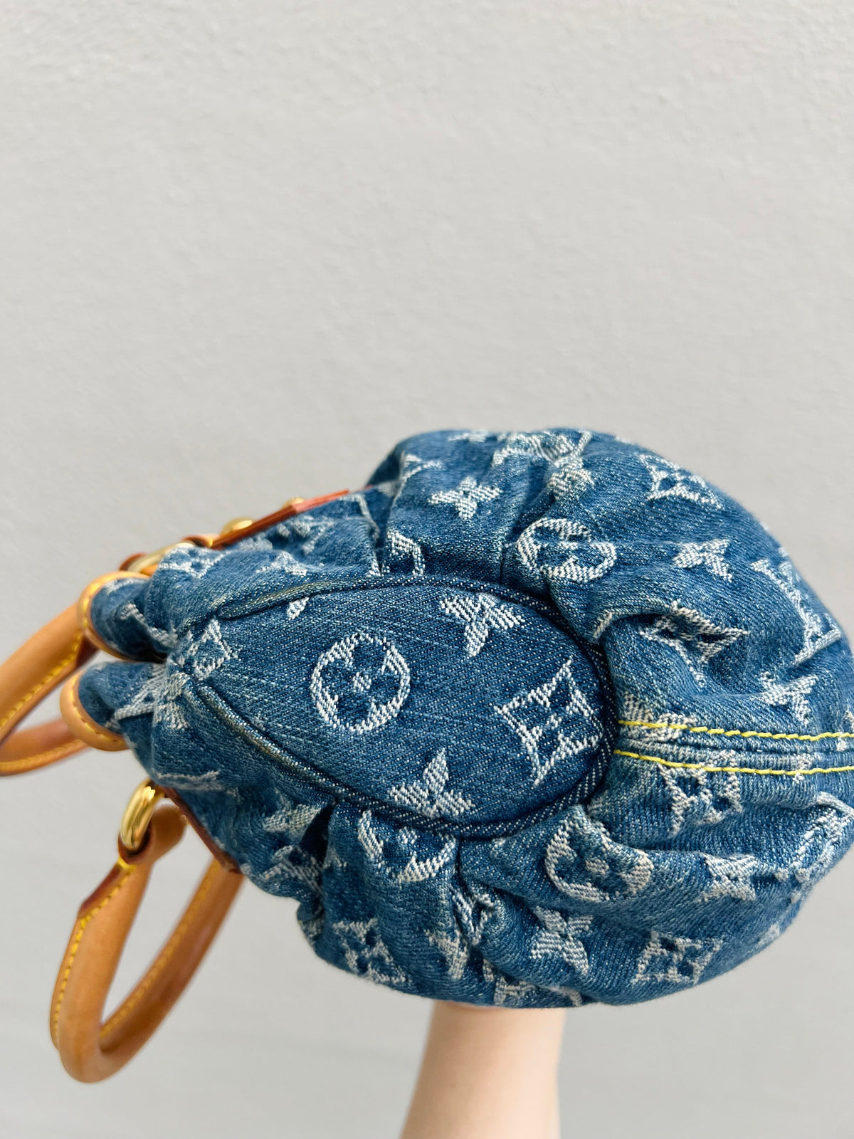 Pre-loved Louis Vuitton Vintage Monogram Denim Pleaty Handbag