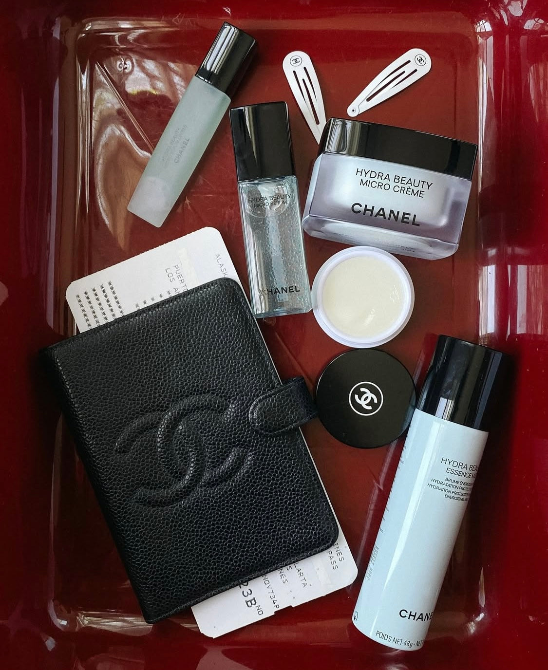 Pre- loved Chanel pocket book Cover Black Caviar Leather Notebook Cover