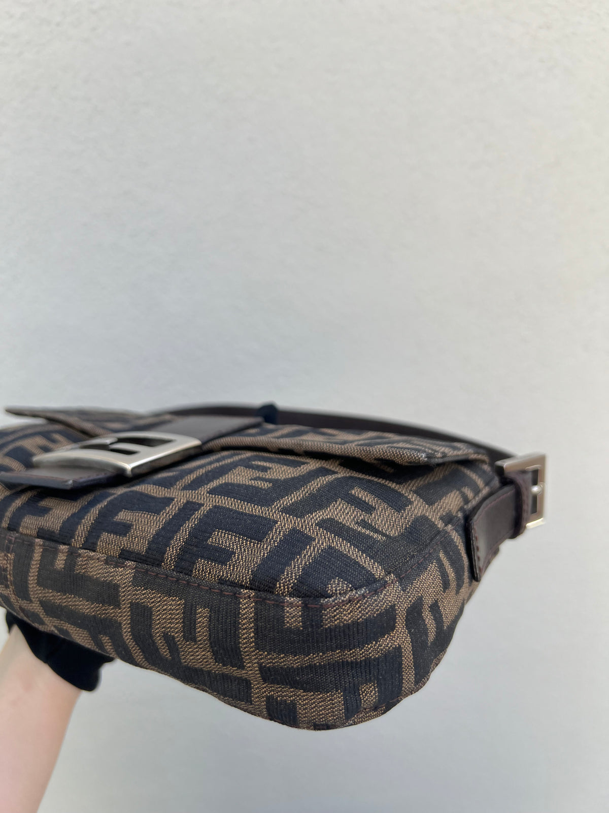 Pre-loved Fendi Vintage Zucca Baguette Handbag