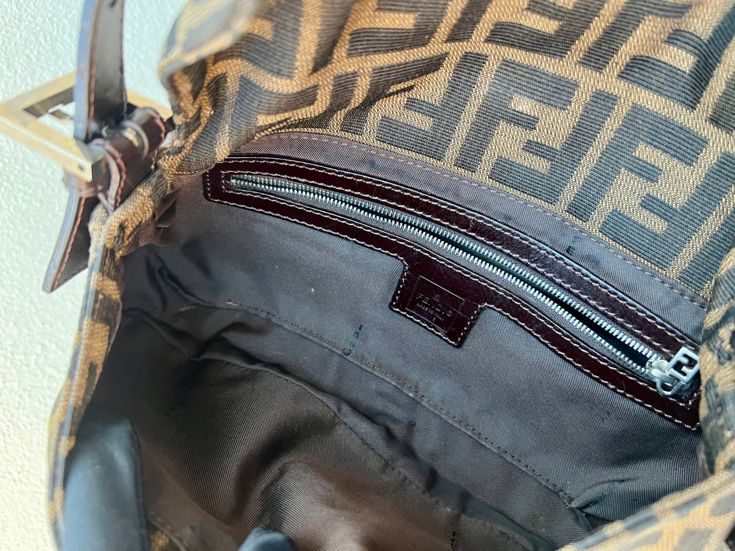 Pre-loved Fendi Vintage Zucca Baguette Handbag