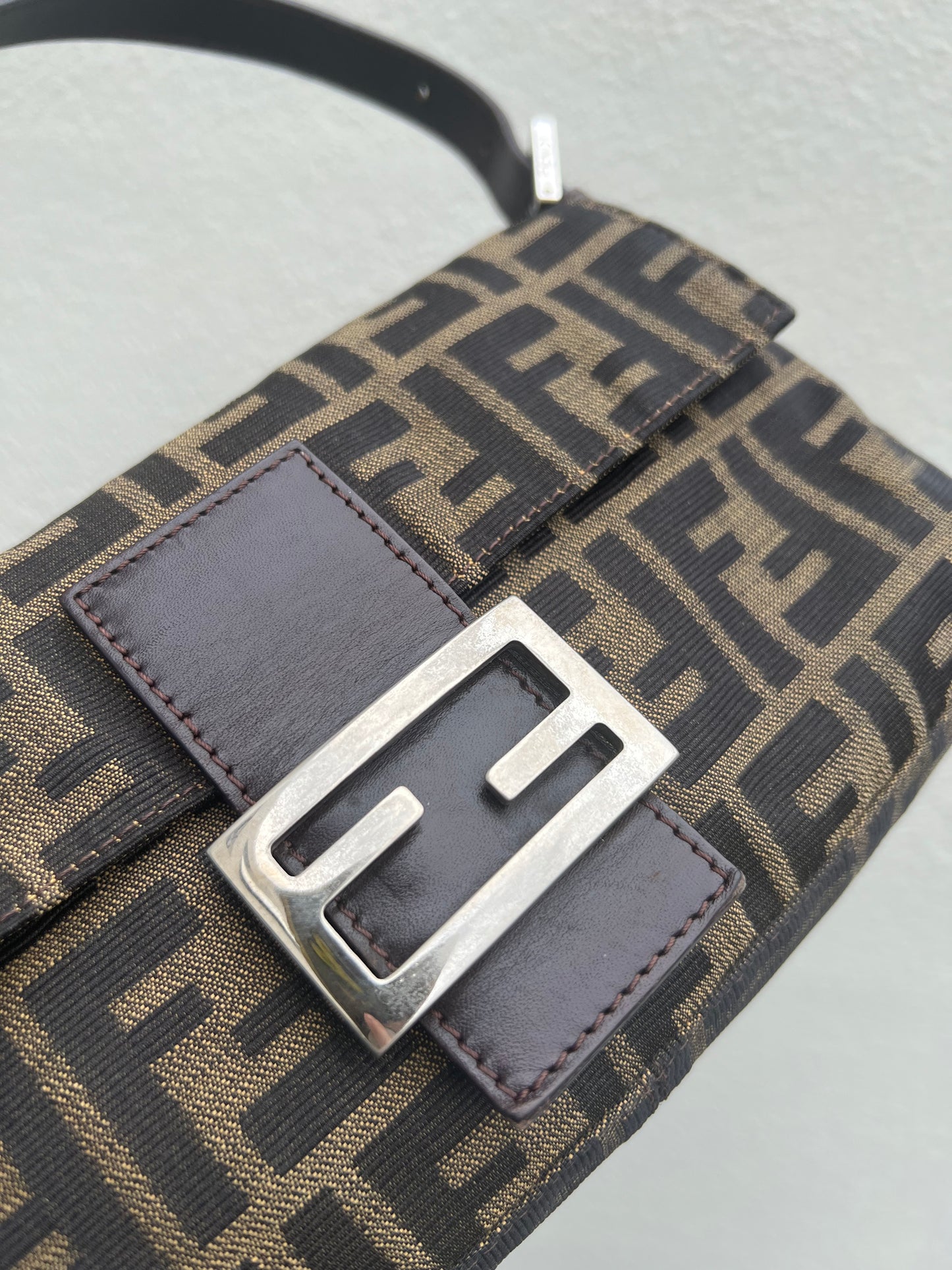 Pre-loved Fendi Vintage Zucca Baguette Handbag