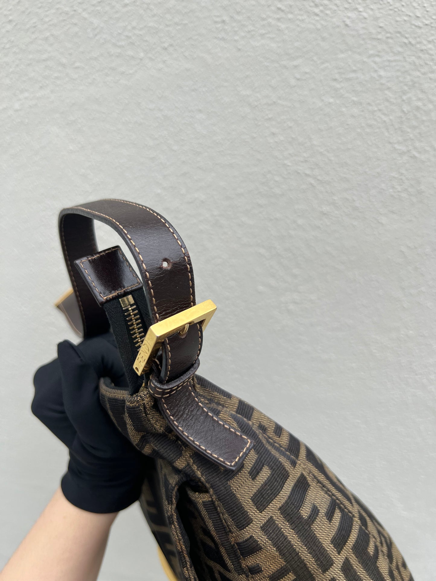 Pre-loved Fendi Large Zucca Mama Forever Zip-top Shoulder Bag