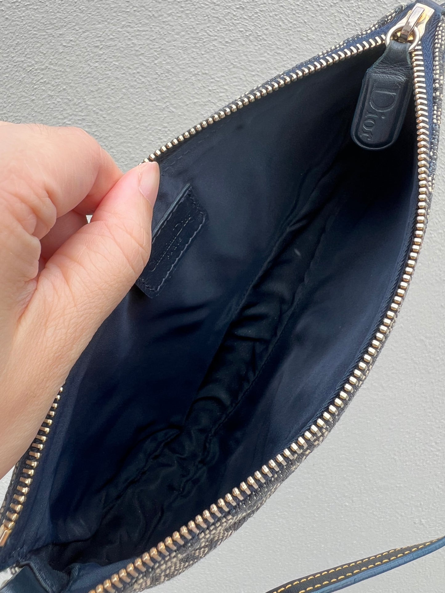 Pre-loved Dior Vintage Monogram Oblique Canvas Mini Saddle Bag