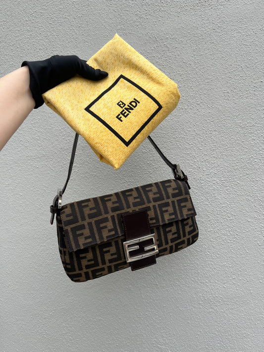 Pre-loved Fendi Vintage Zucca Baguette Handbag