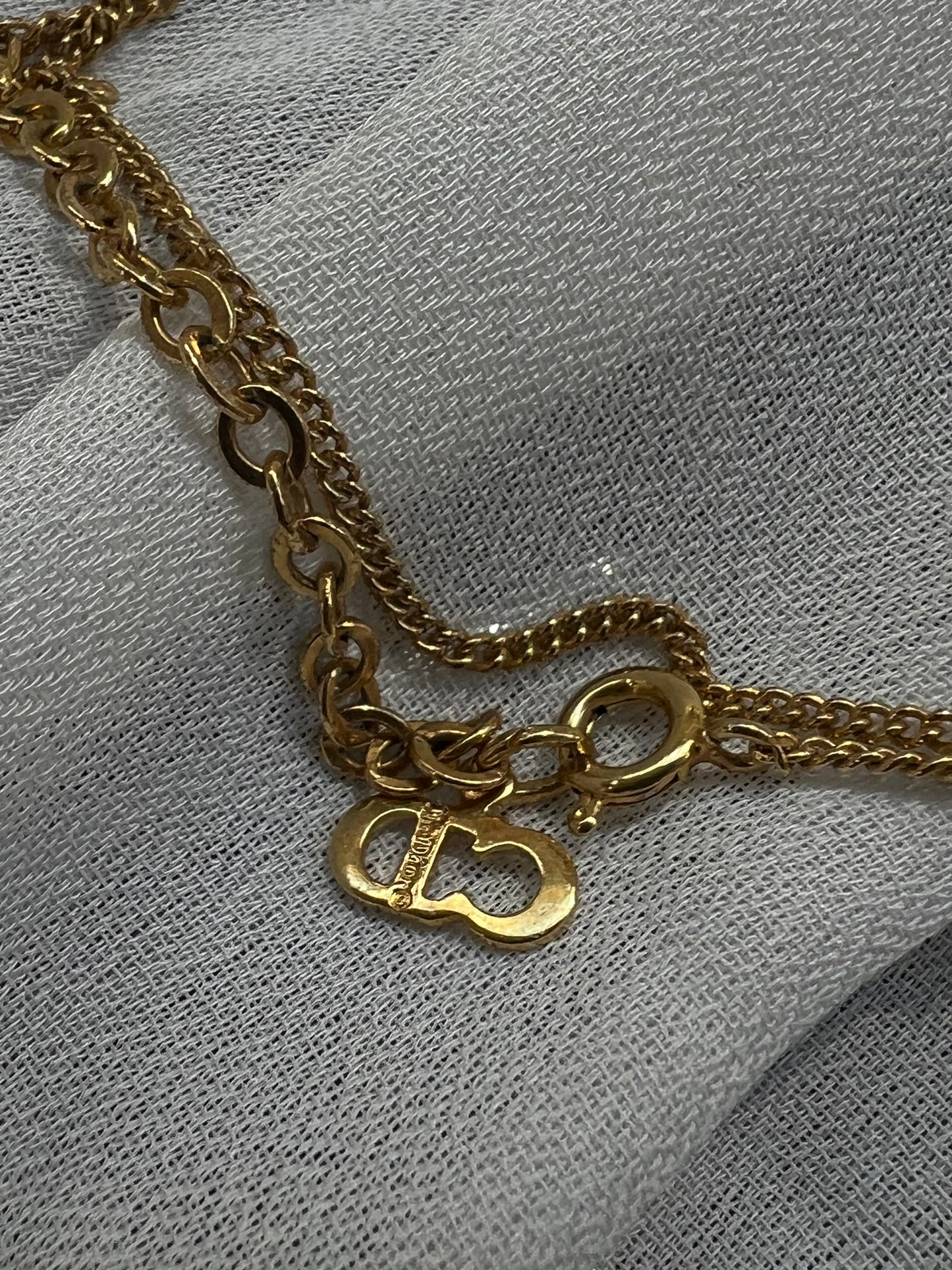 Pre-loved Christian Dior Vintage Logo-pendant Chain Necklace