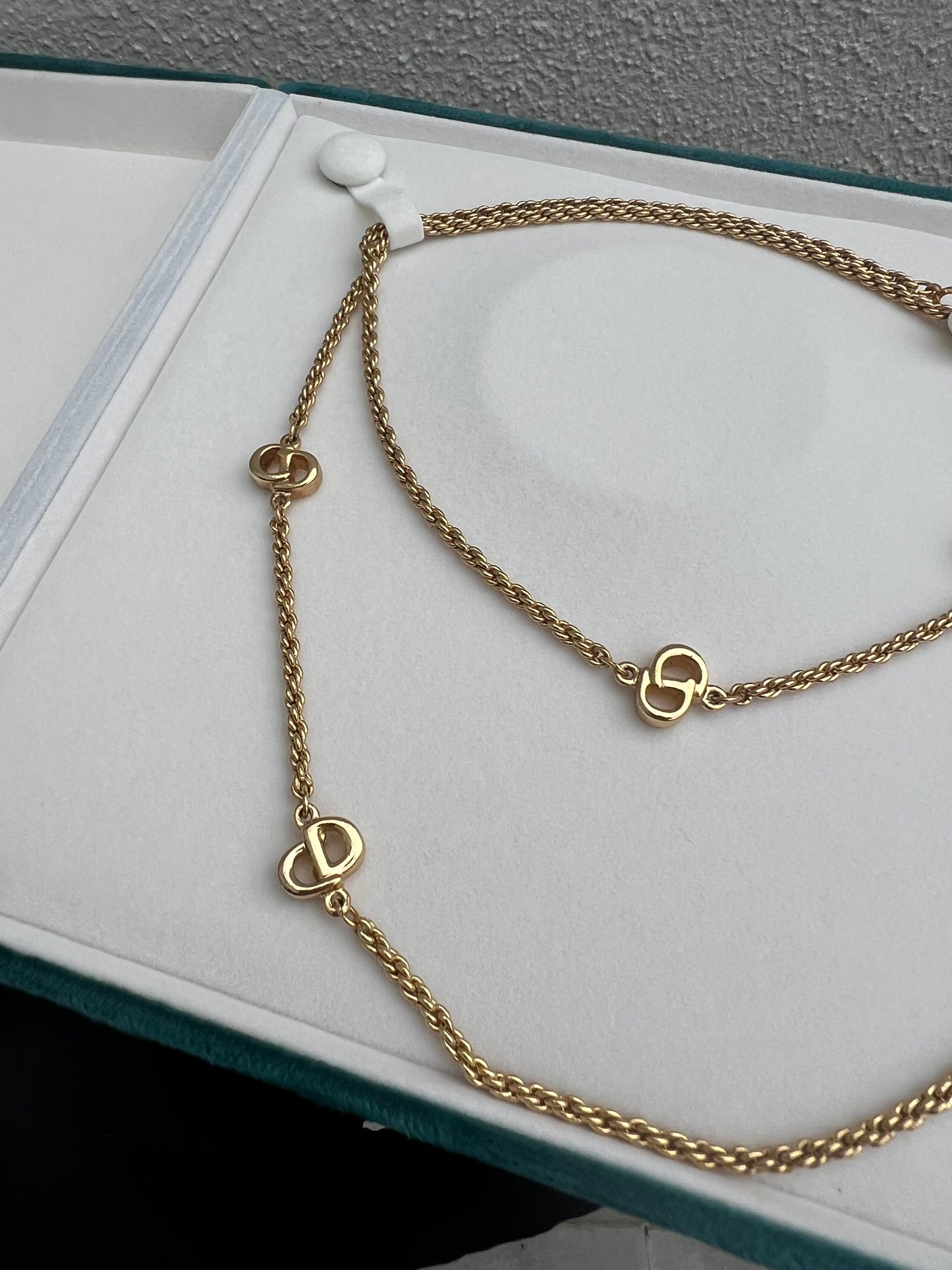 Pre-loved Vintage Dior CD Logo Long Necklace Made In Germany