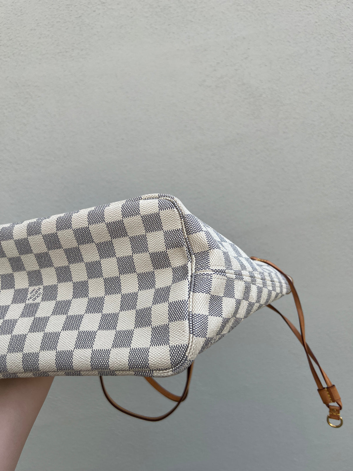 Pre-loved Louis Vuitton Neverfull Leather Tote MM Damier 2012