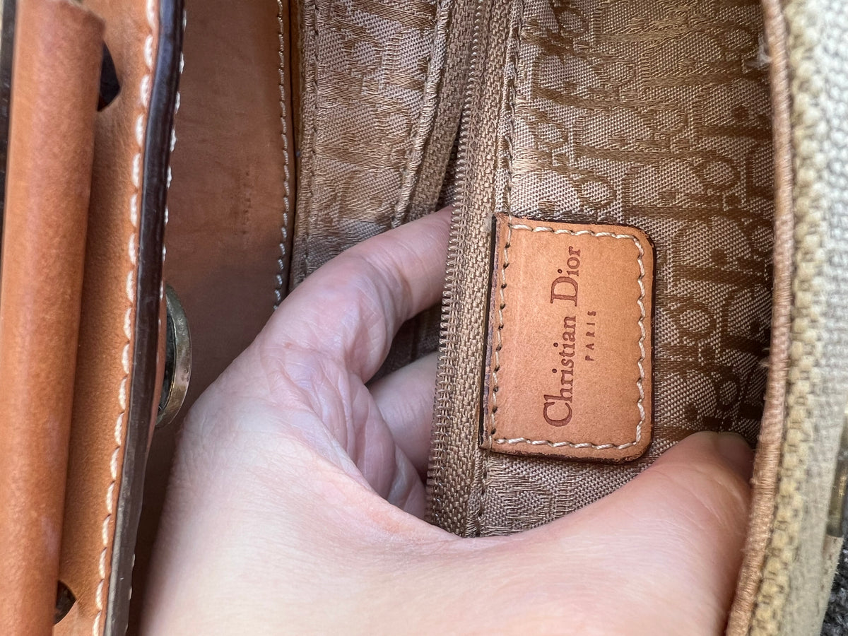 Pre-loved Christian Dior By John Galliano Green Canvas for Columbus Street Chic Shoulder Bag 2002
