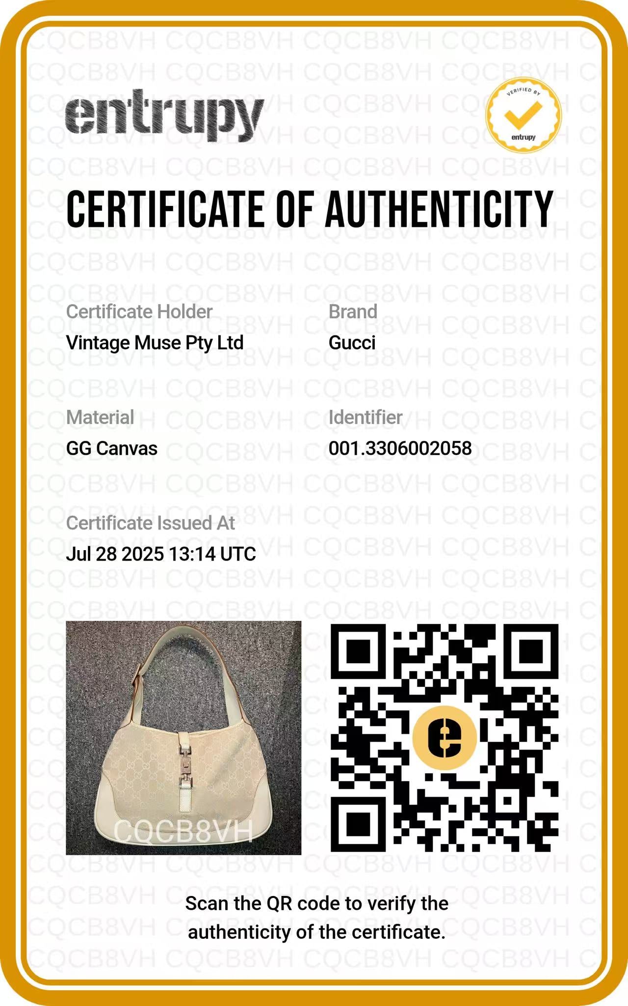 Pre-loved Gucci ivory white GG Canvas and Leather Jackie O Hobo