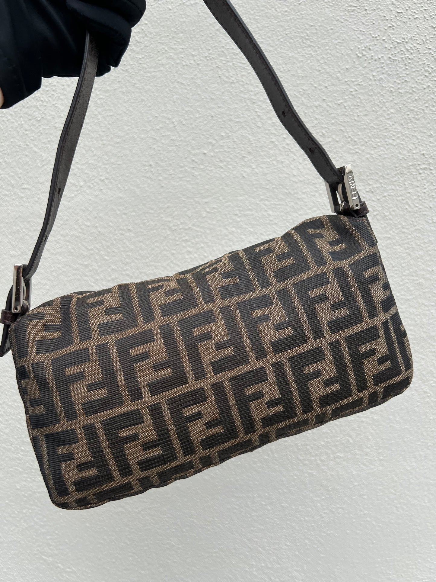 Pre-loved Fendi Vintage Zucca Baguette Handbag