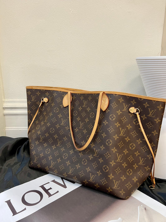 Pre-loved Louis Vuitton Neverfull Leather Tote GM Monogram