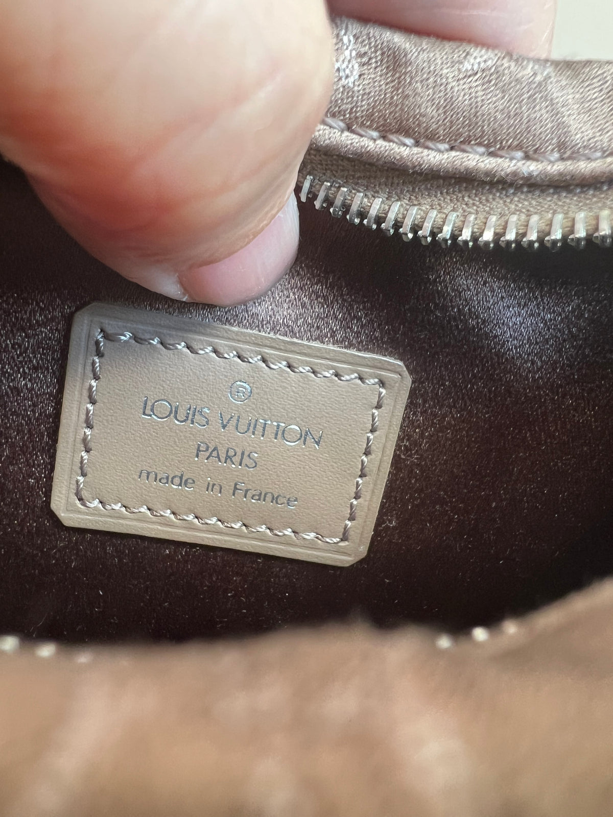 Pre-loved Louis Vuitton Mini Silk Boulogne Handbag Champagne