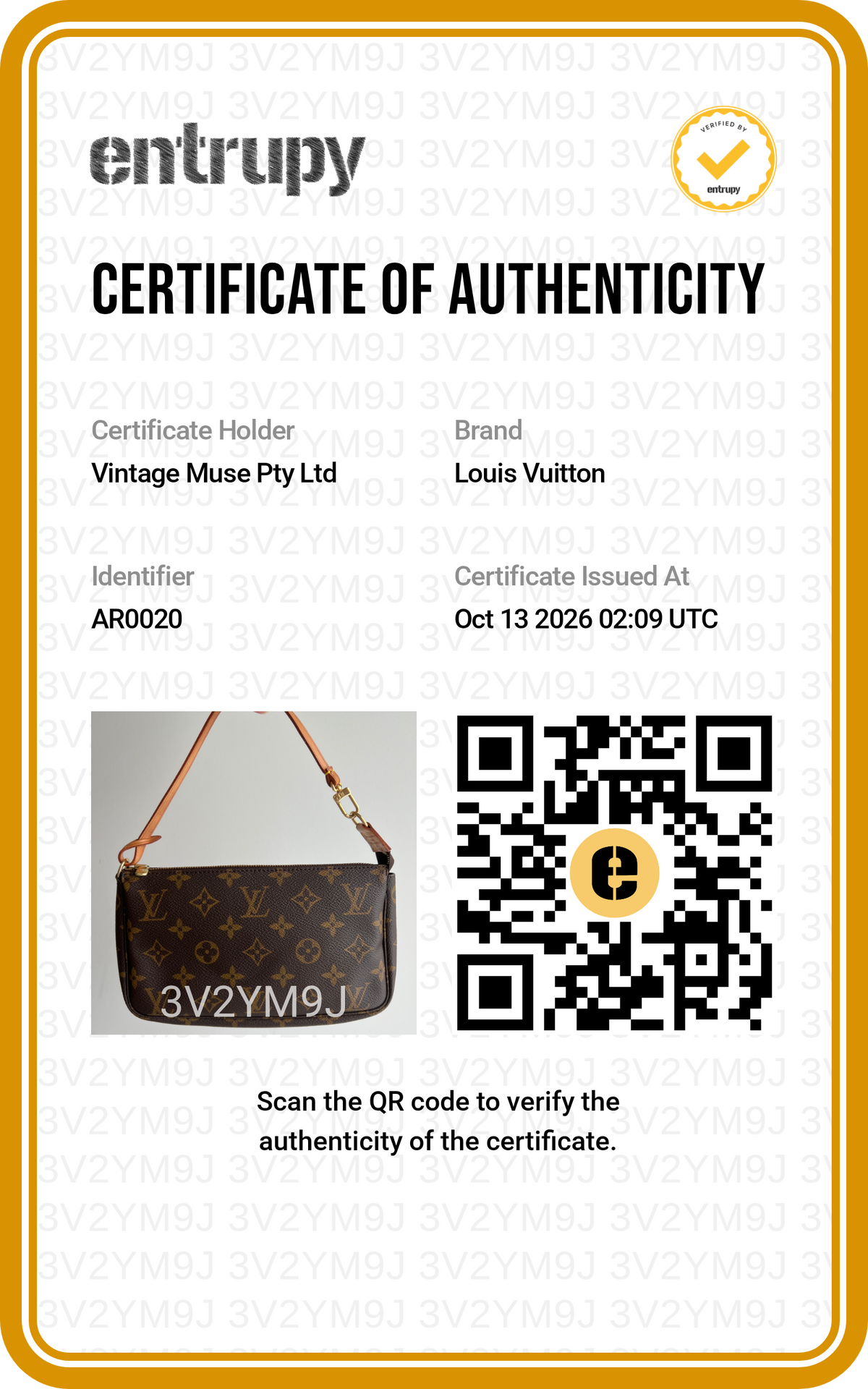 Pre-loved Authentic Louis Vuitton Pochette Accessoire Handbag 2000
