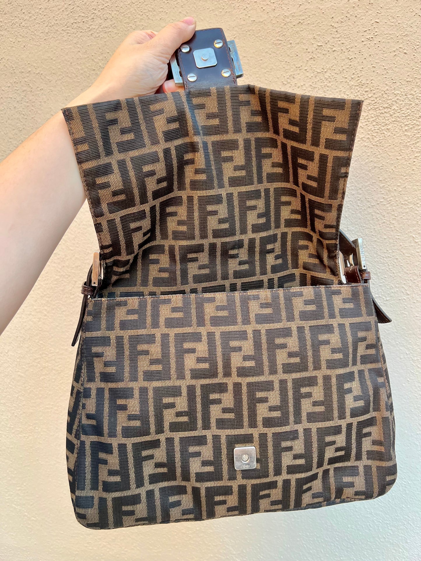 Pre-loved Fendi Vintage Zucca Mamma Handbag