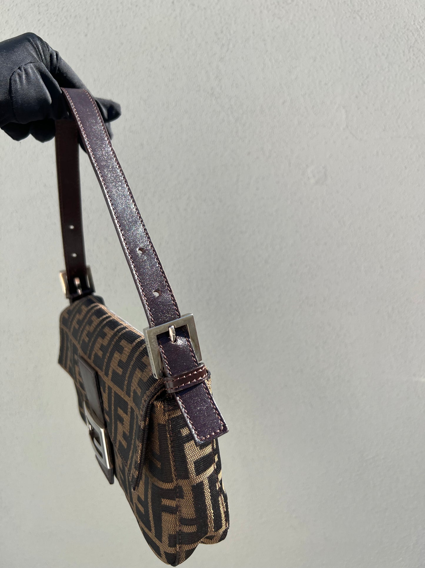 Pre-loved Fendi Vintage Zucca Baguette Handbag