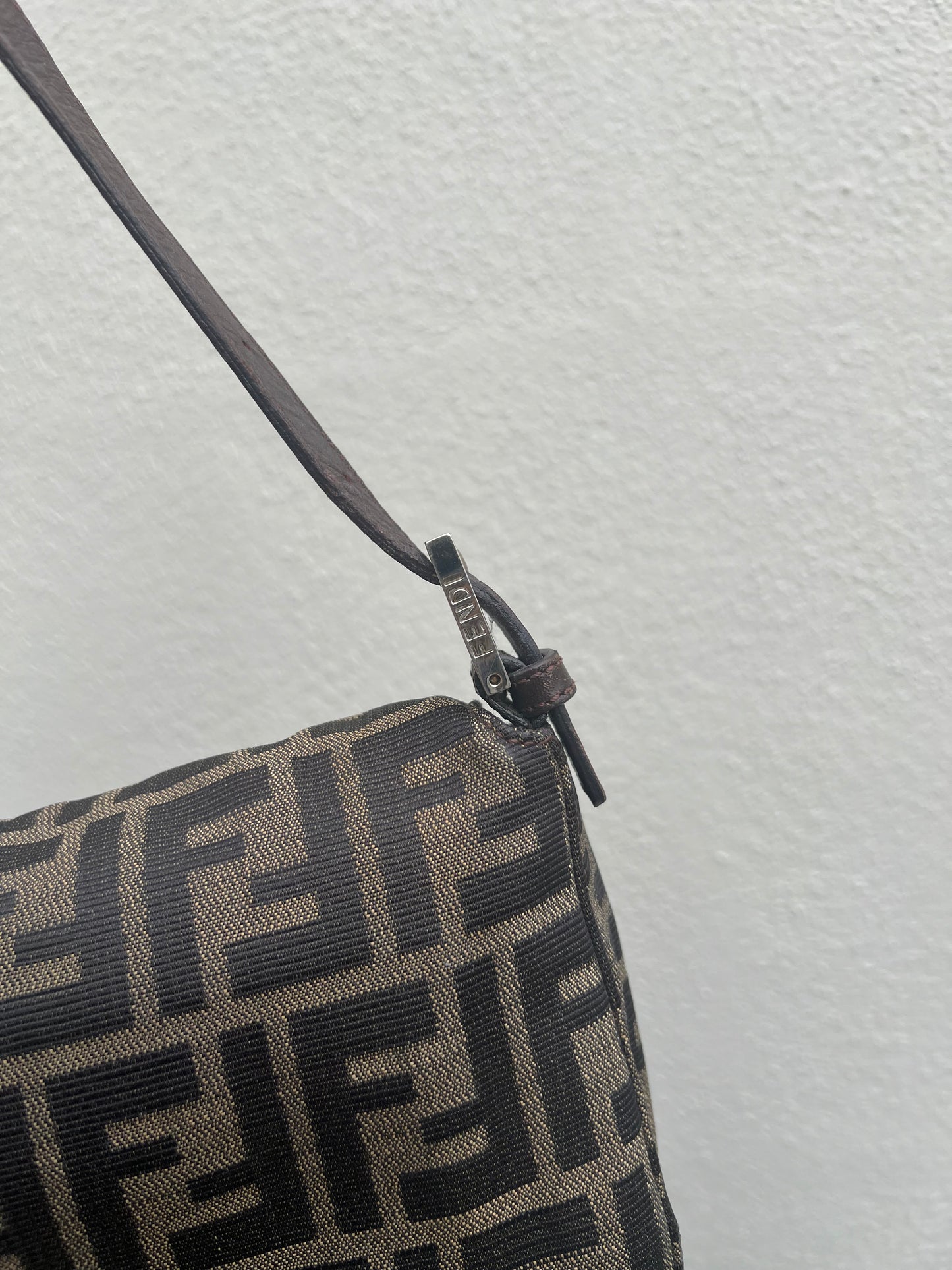 Pre-loved Fendi Vintage Zucca Baguette Handbag