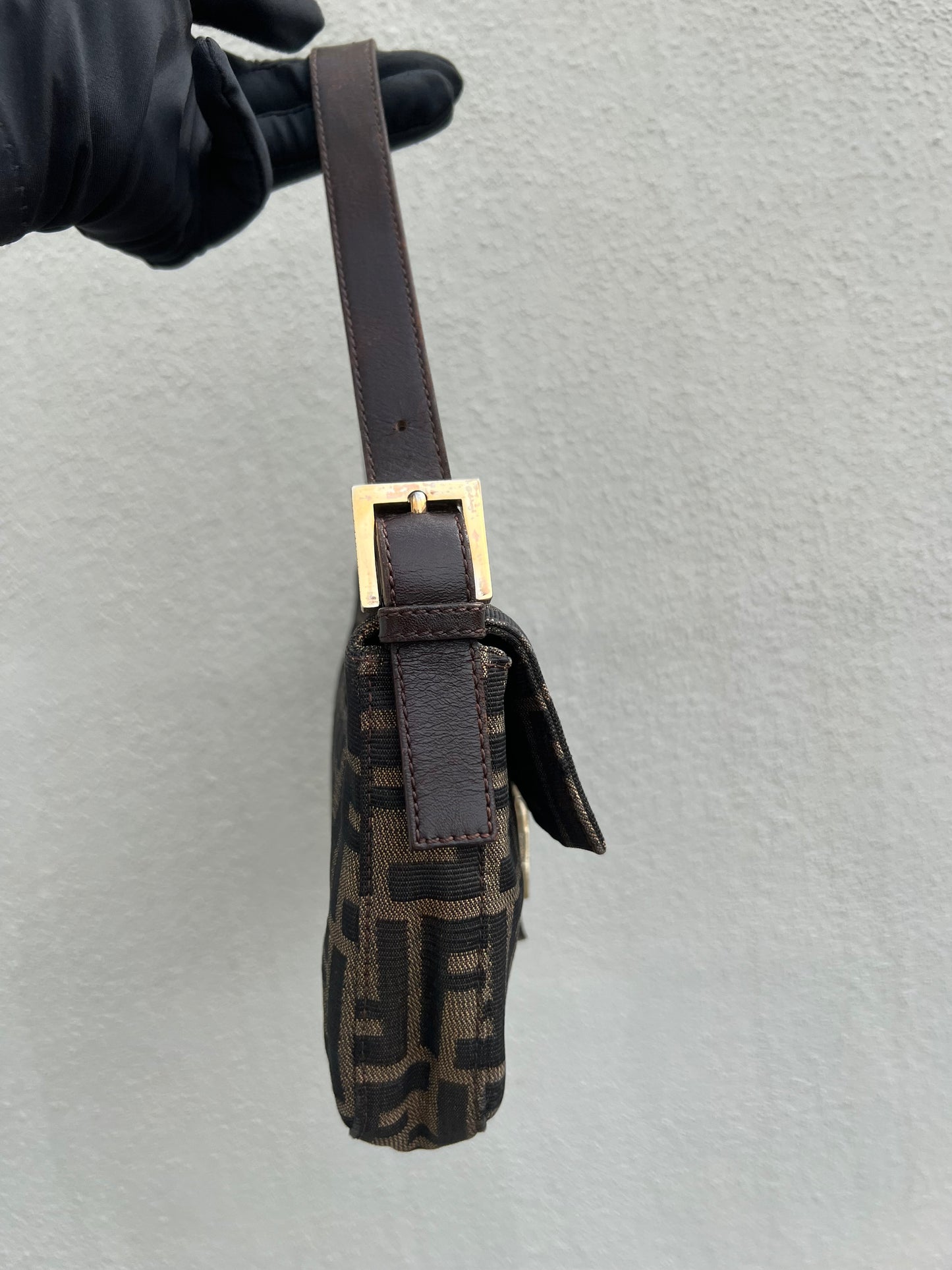 Pre-loved Fendi Vintage Zucca Baguette Handbag