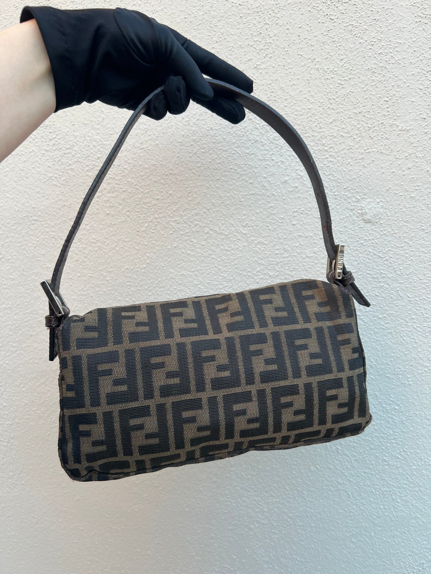 Pre-loved Fendi Vintage Zucca Baguette Handbag