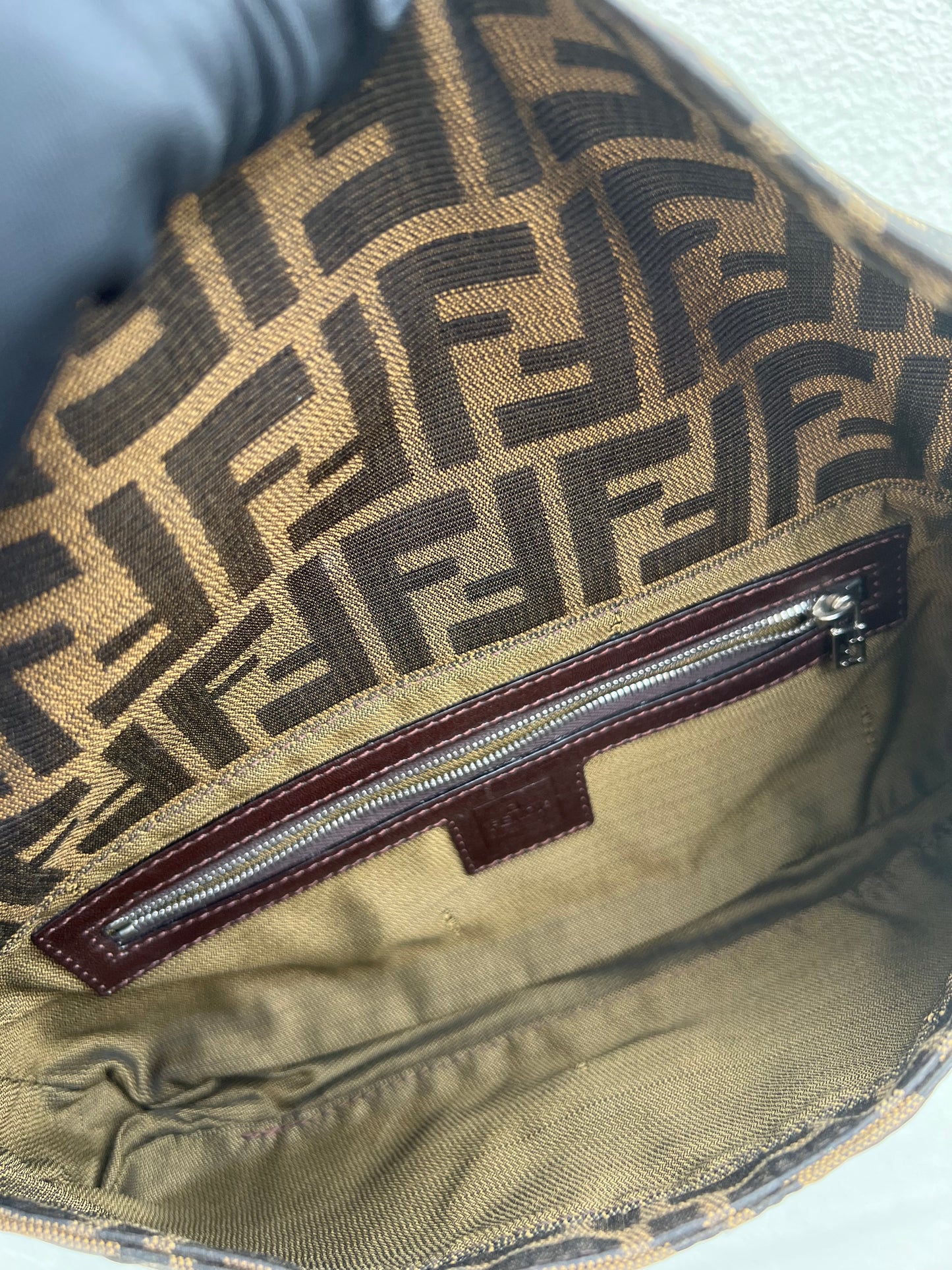 Pre-loved Fendi Vintage Zucca Baguette Handbag