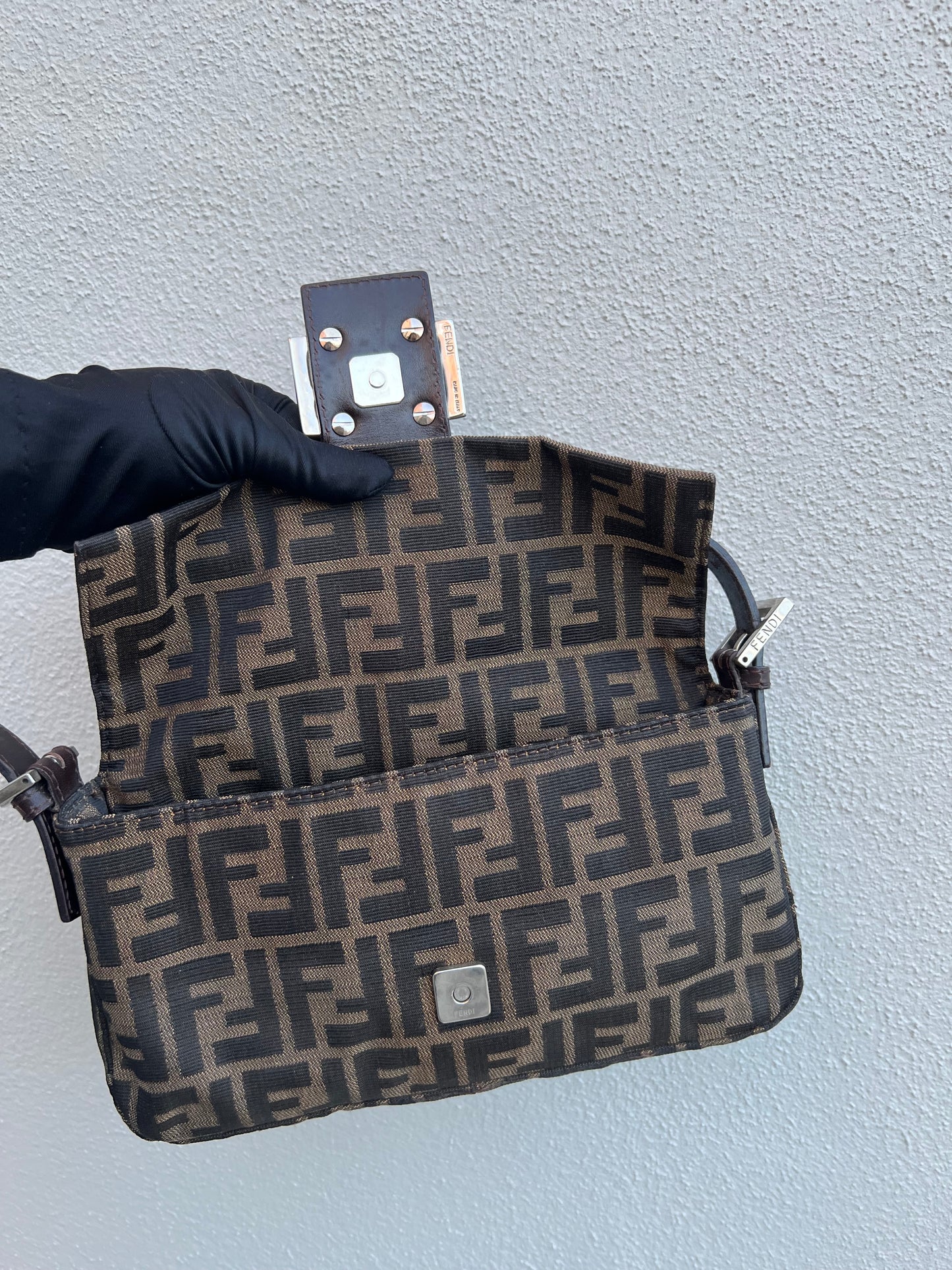 Pre-loved Fendi Vintage Zucca Baguette Handbag
