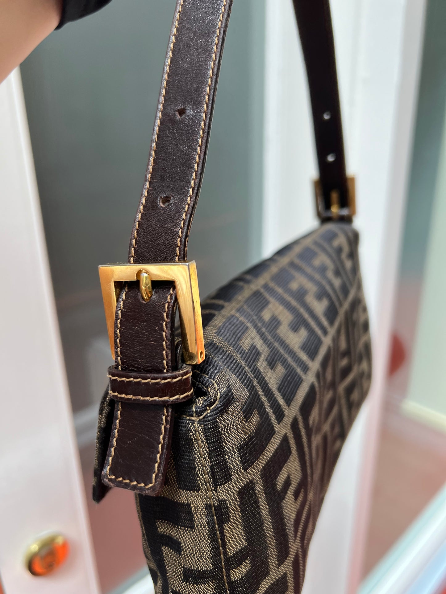 Pre-loved Fendi Vintage Zucca Baguette Handbag