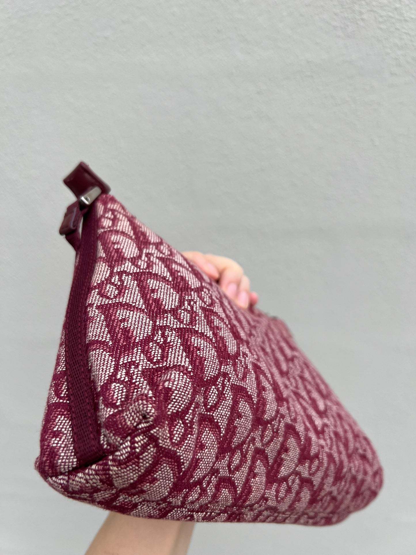 Pre-loved Christian Dior vintage Trotter Shoulder Bag Berry
