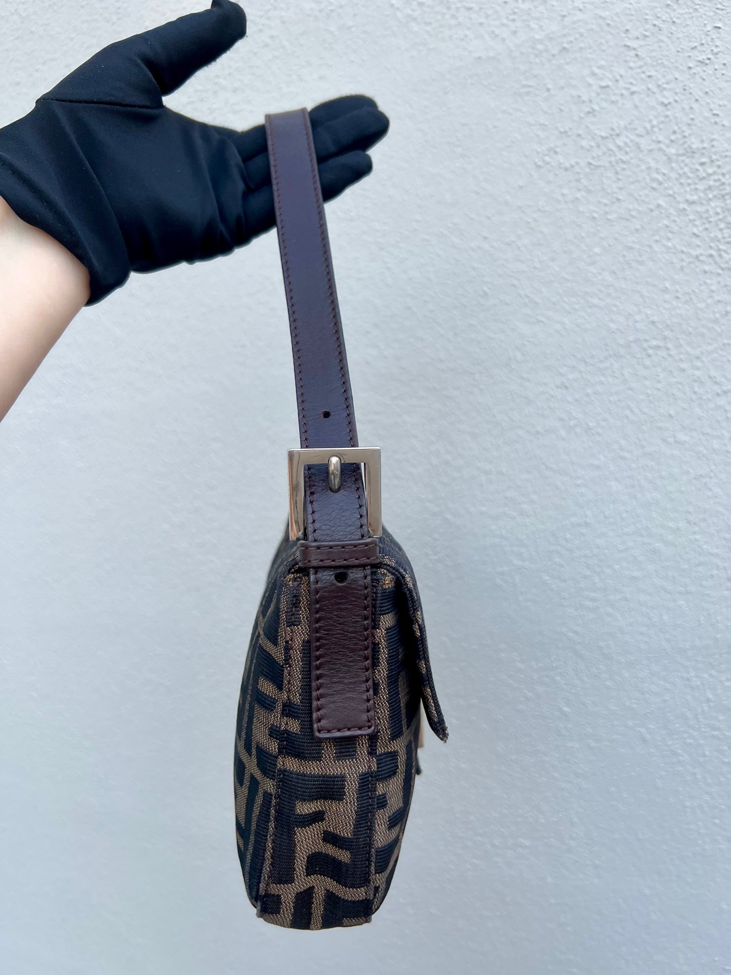 Pre-loved Fendi Vintage Zucca Baguette Handbag