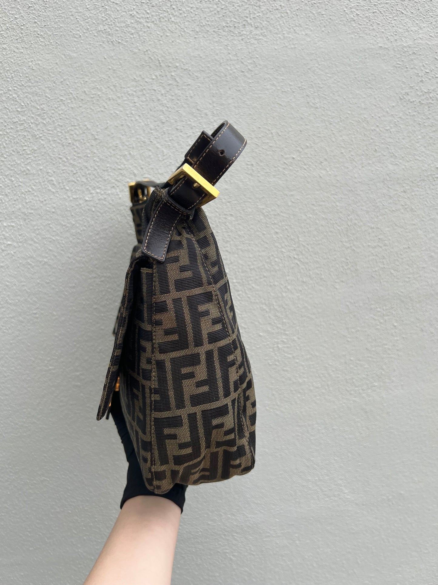 Pre-loved Fendi Large Zucca Mama Forever Zip-top Shoulder Bag