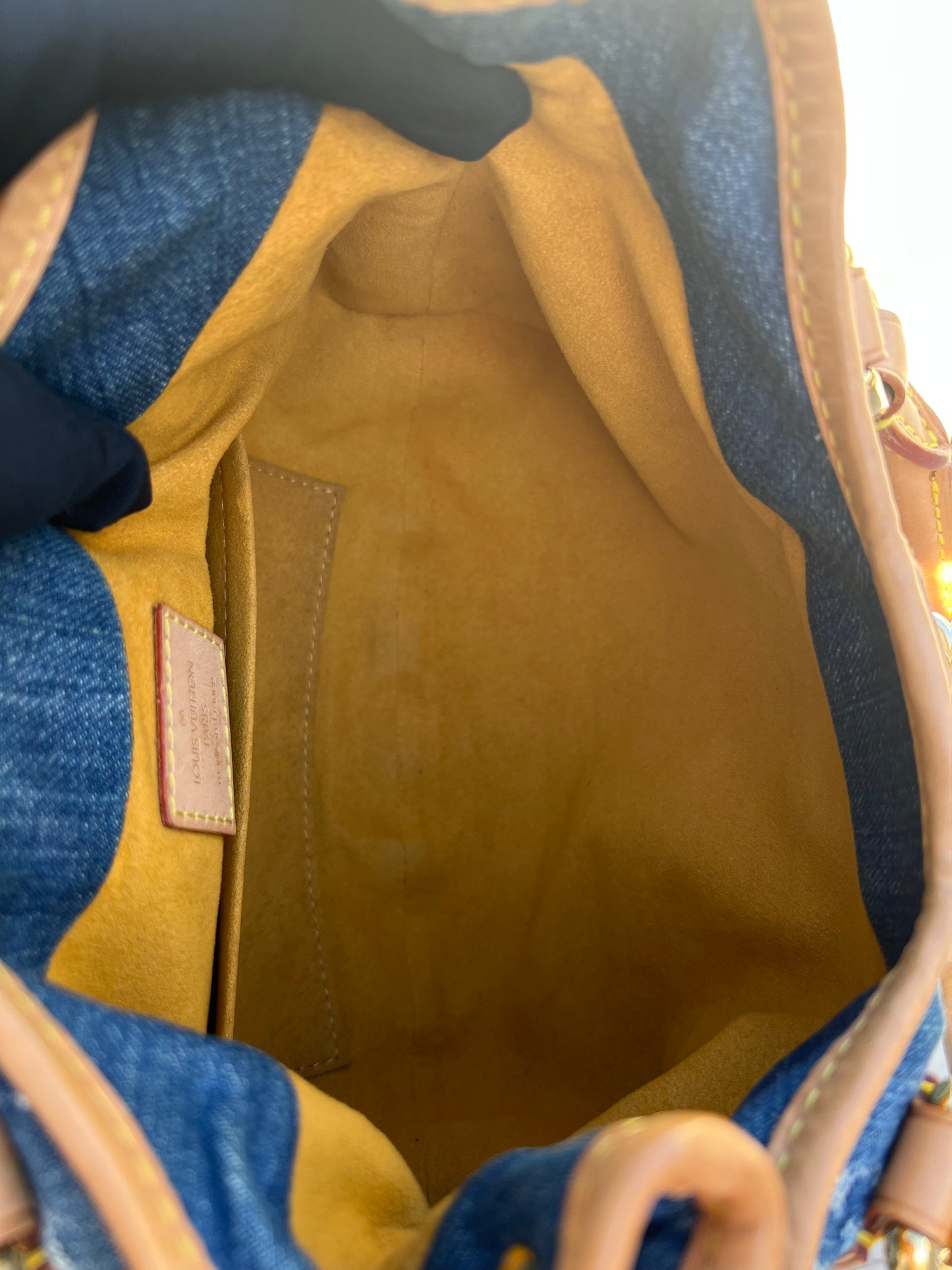 Pre-loved Louis Vuitton Vintage Monogram Denim Pleaty Handbag