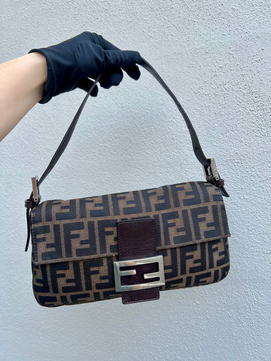 Pre-loved Fendi Vintage Zucca Baguette Handbag