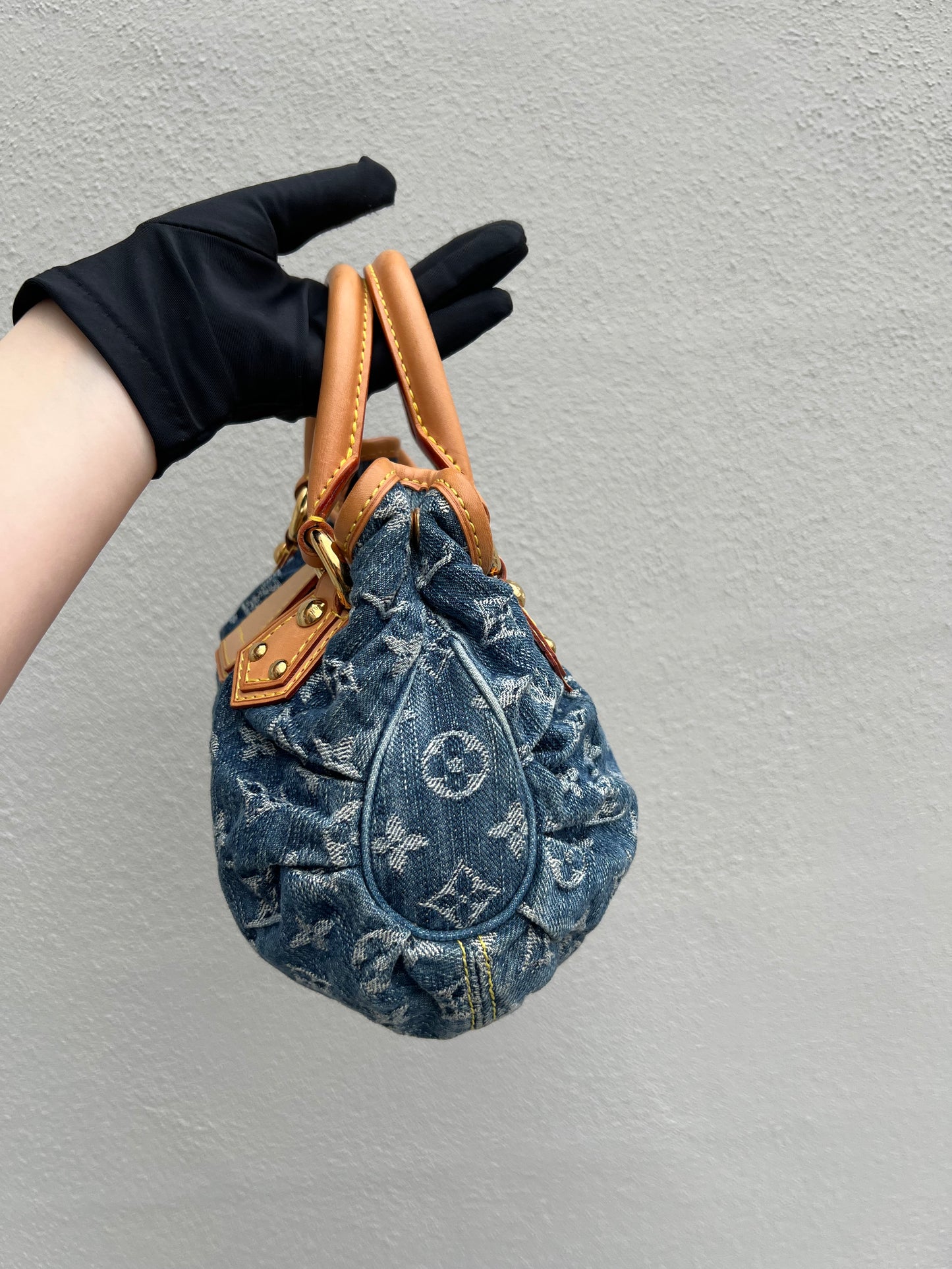 Pre-loved Louis Vuitton Vintage Monogram Denim Pleaty Handbag