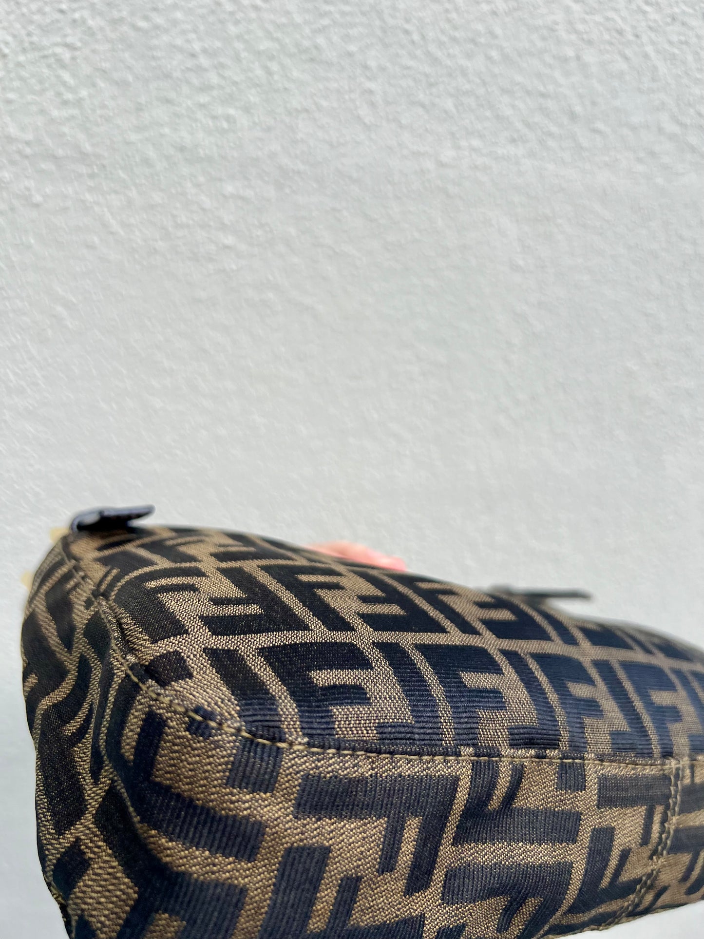 Pre-loved Fendi Zucca Canvas Shoulder Bag GHW