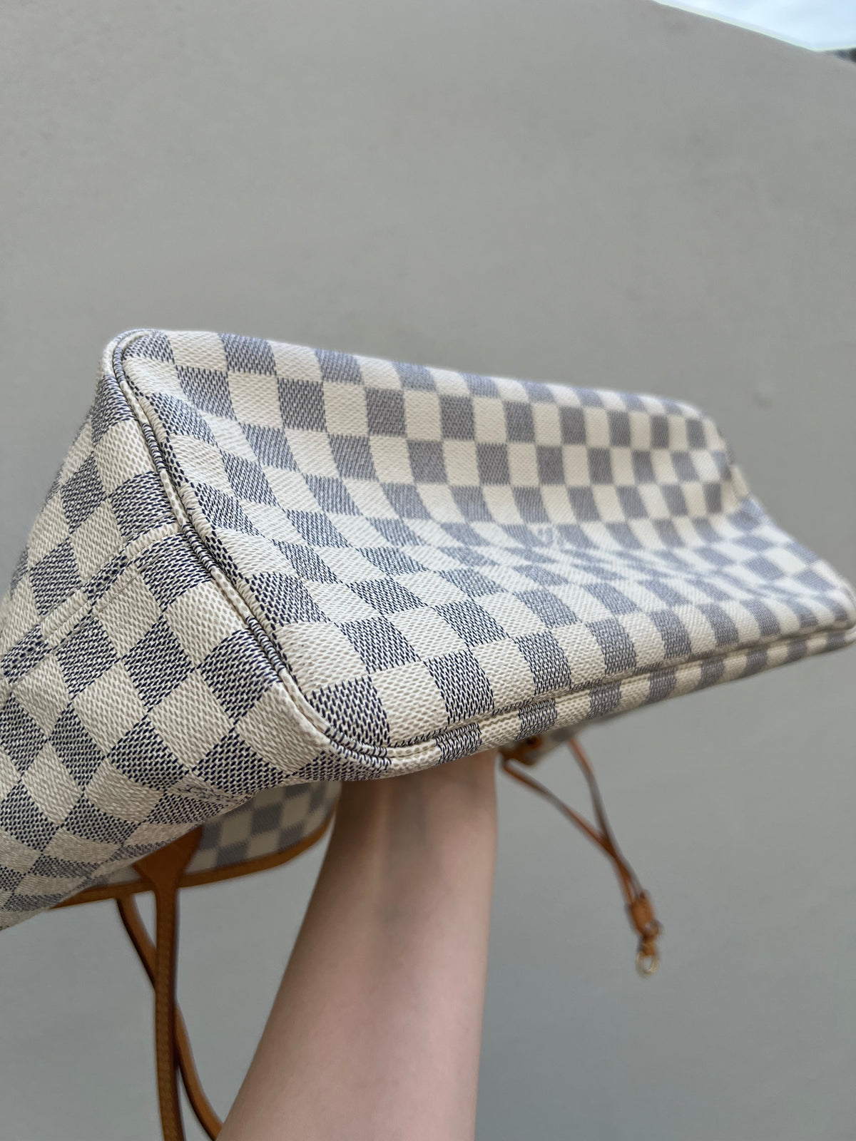 Pre-loved Louis Vuitton Neverfull Leather Tote MM Damier 2012