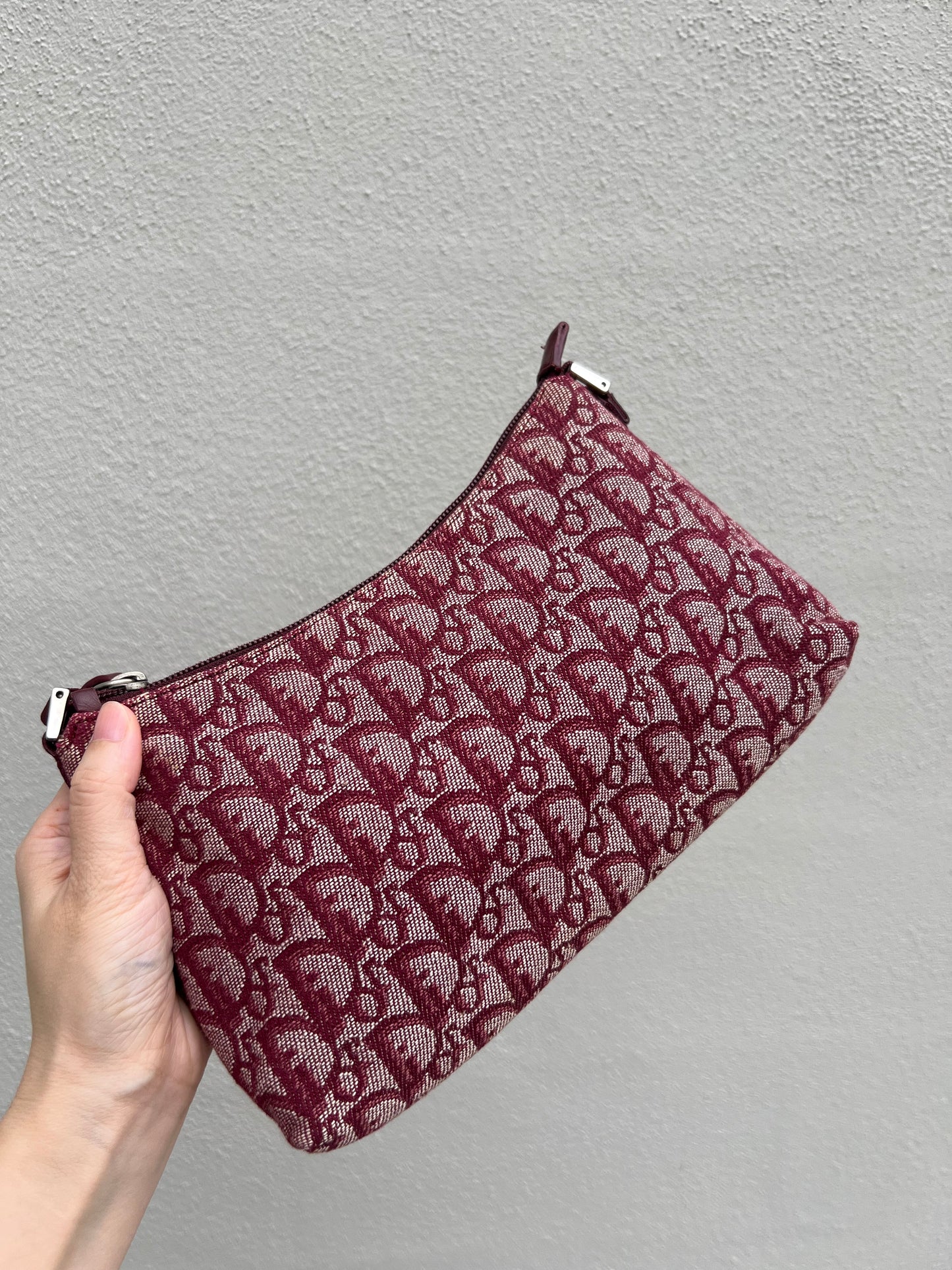 Pre-loved Christian Dior vintage Trotter Shoulder Bag Berry