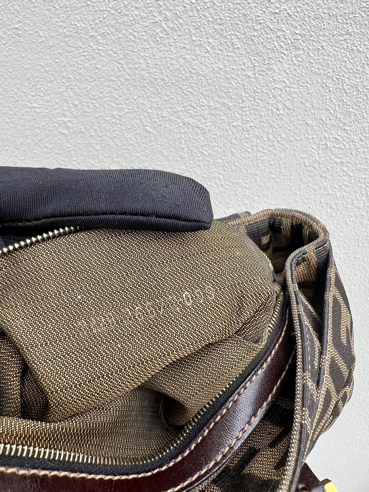 Pre-loved Fendi Zucca Brown Double Handle Bag