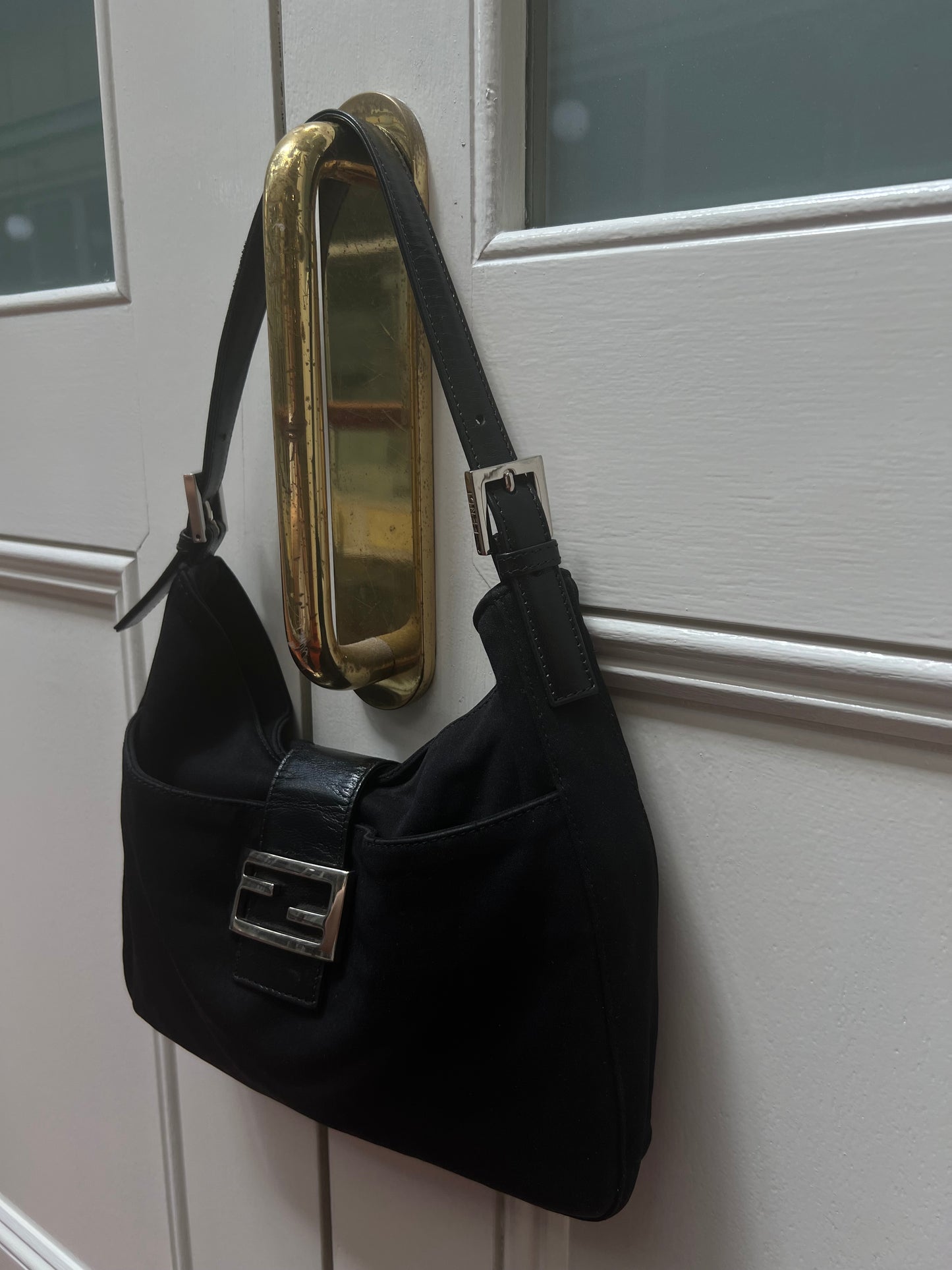 Pre-loved Fendi Vintage Nylon Shoulder Bag Black